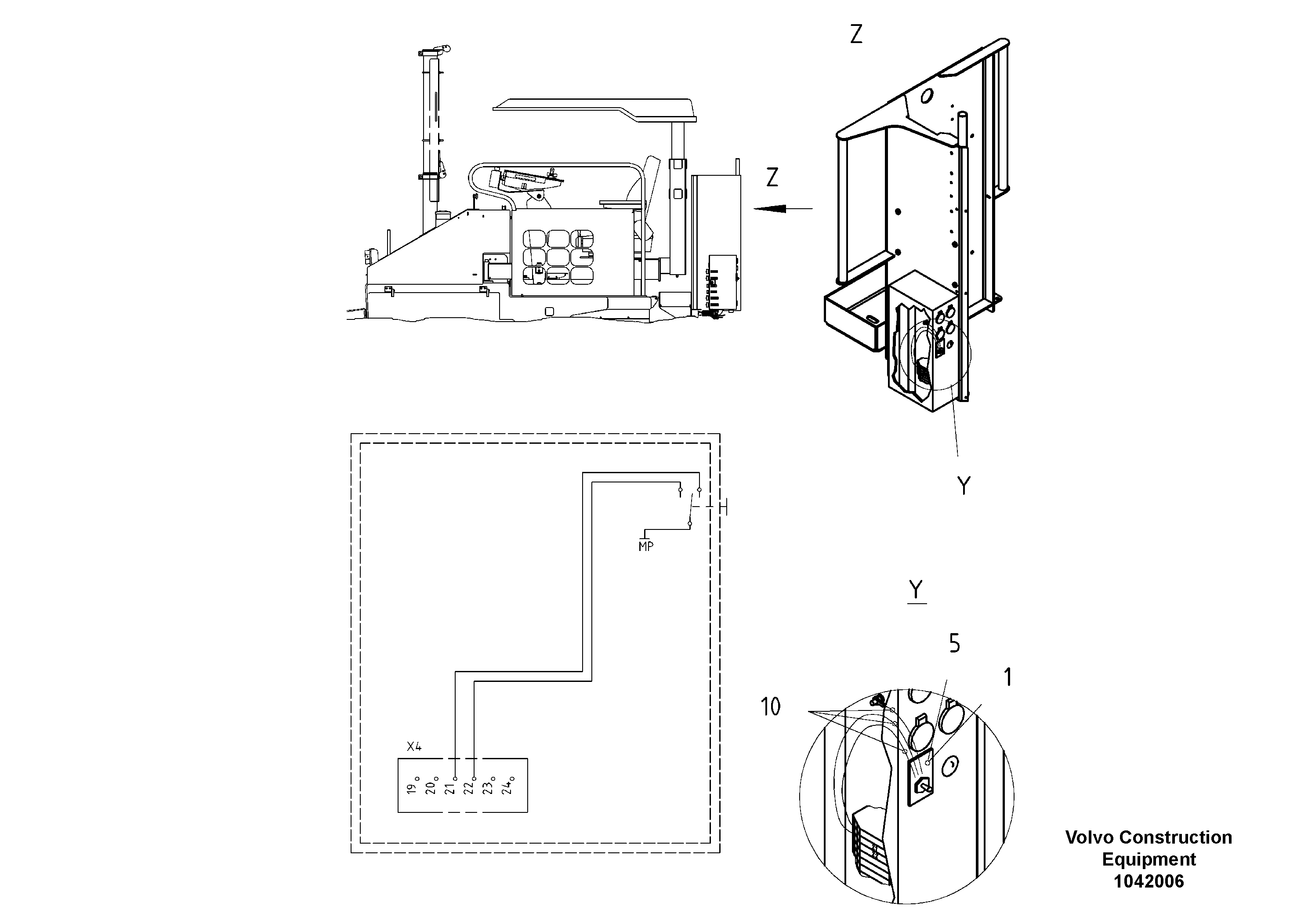 Схема запчастей Volvo ABG2820 - 55048 Electrics Auger Height Adjustment ABG2820 S/N 20814 -