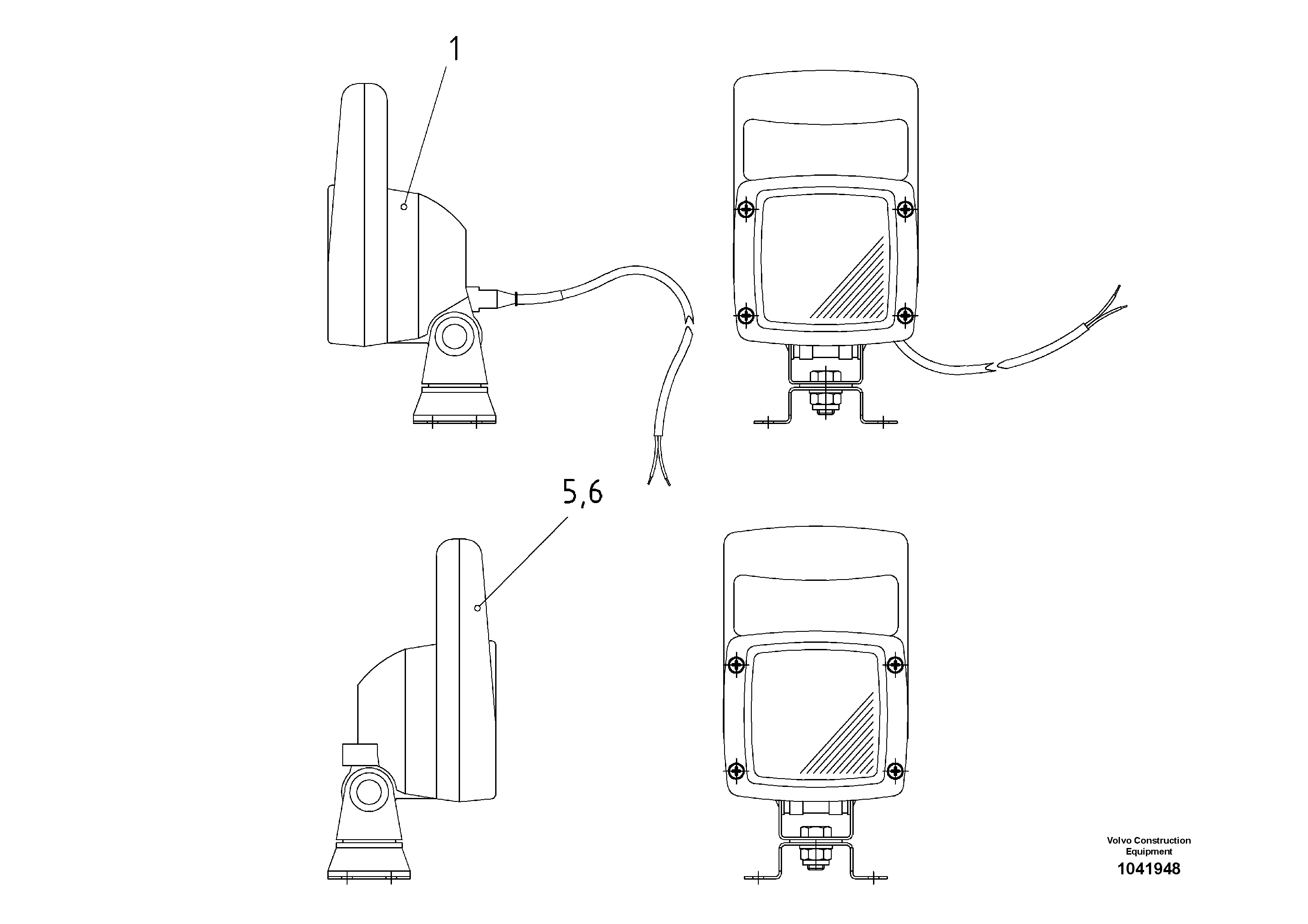 Схема запчастей Volvo ABG2820 - 55050 4 Work lights ABG2820 S/N 20814 -