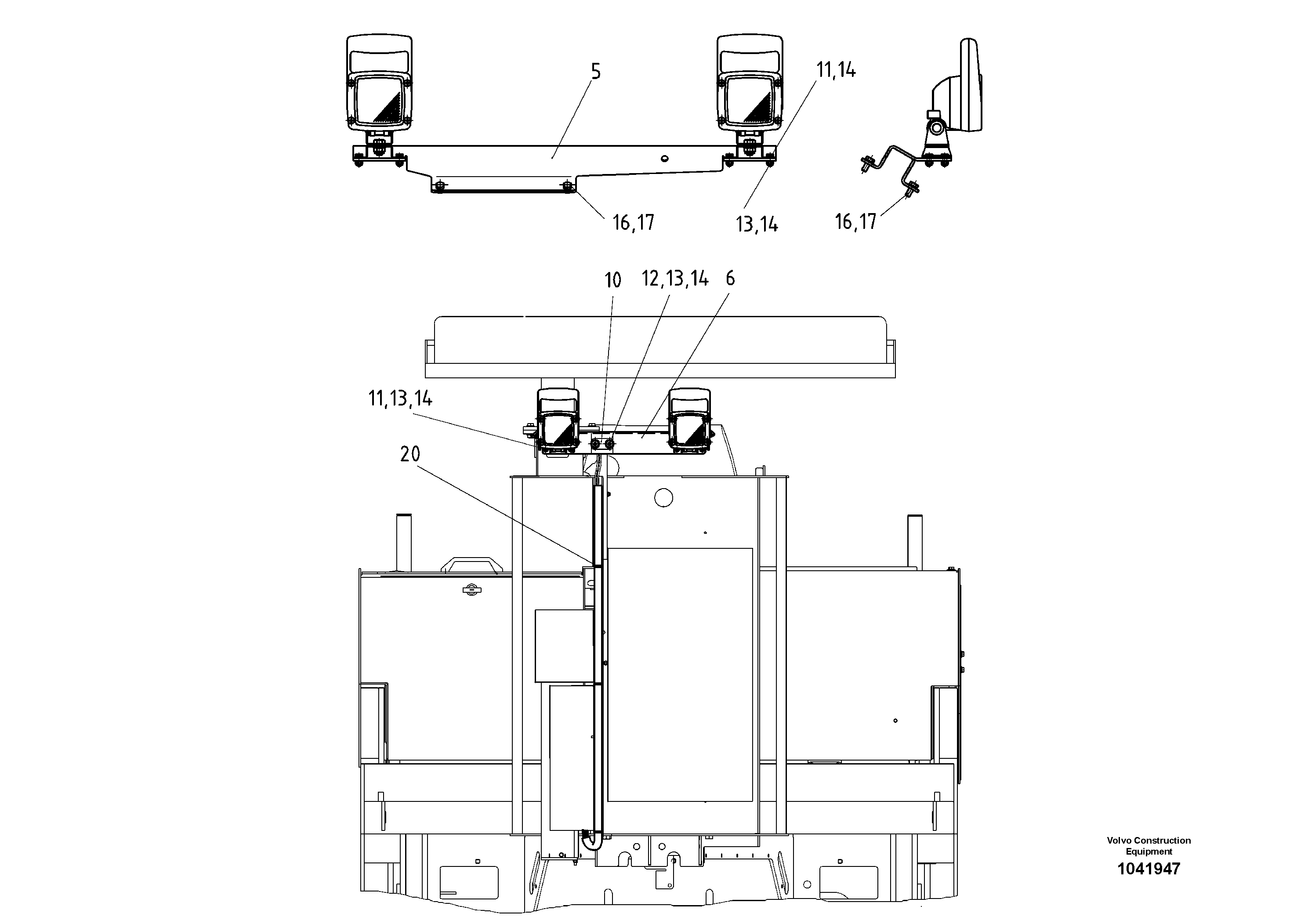 Схема запчастей Volvo ABG2820 - 55055 Mounting Parts ABG2820 S/N 20814 -