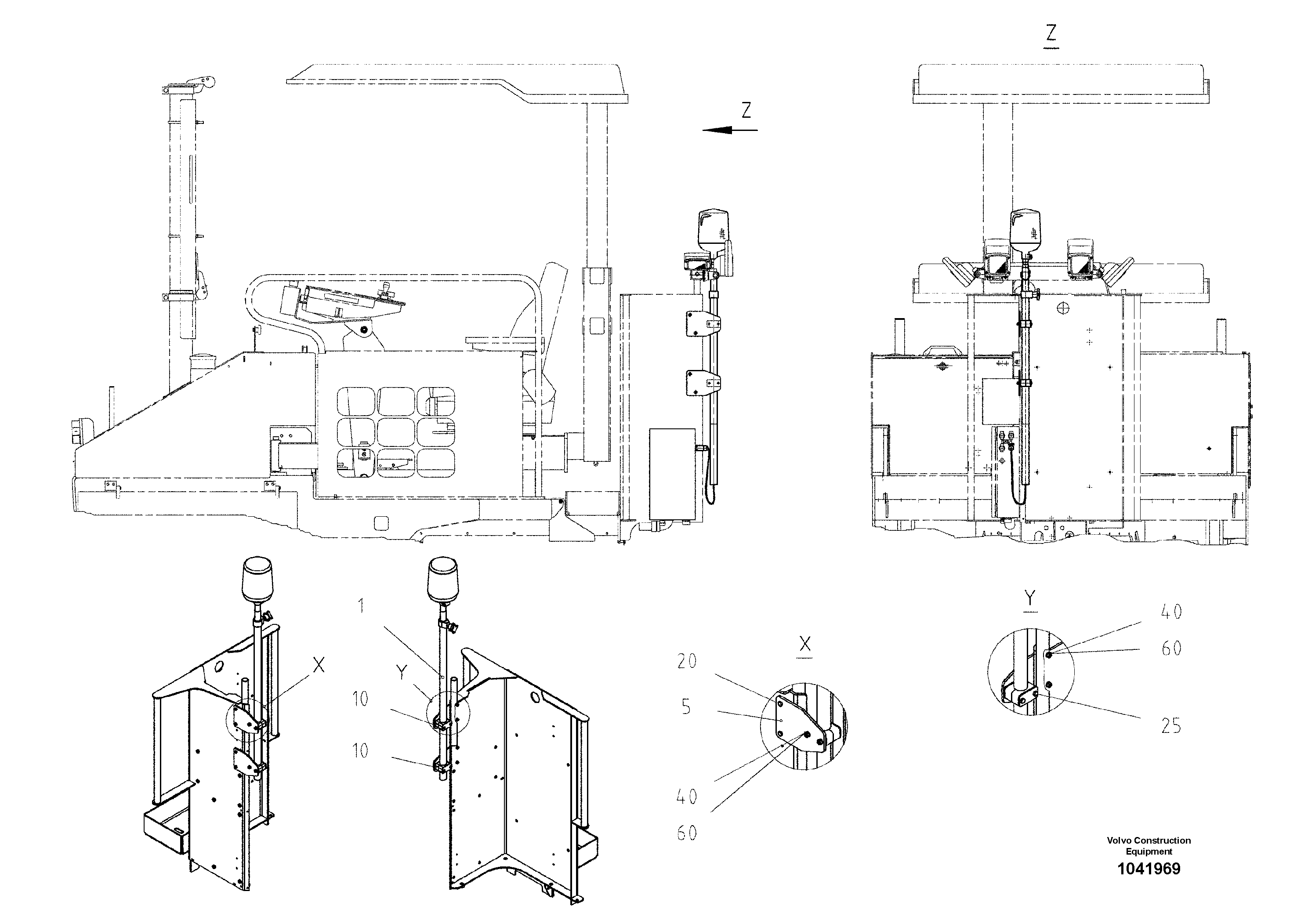 Схема запчастей Volvo ABG2820 - 52275 rotating beacon ABG2820 S/N 20814 -