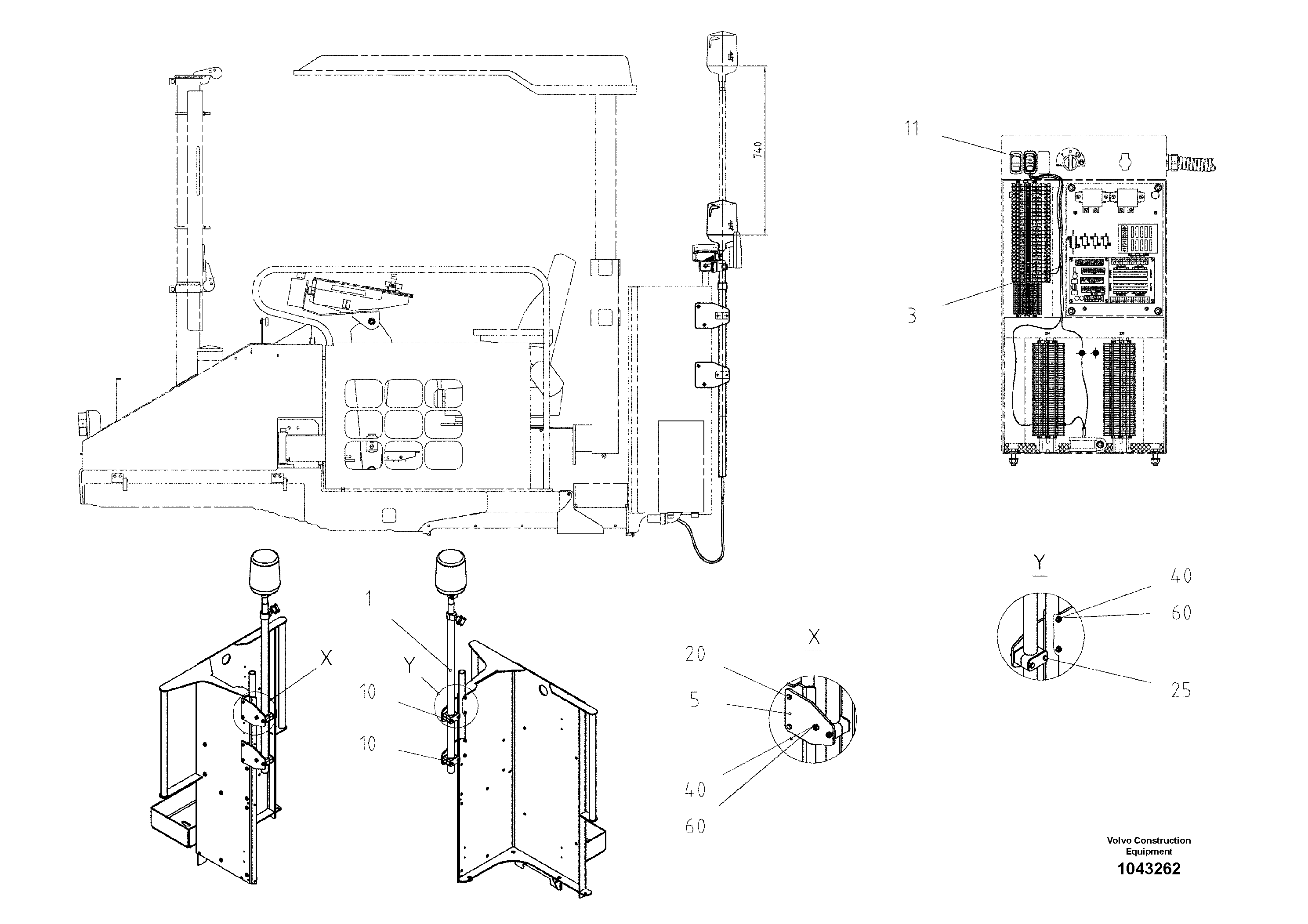 Схема запчастей Volvo ABG2820 - 83676 rotating beacon ABG2820 S/N 20814 -