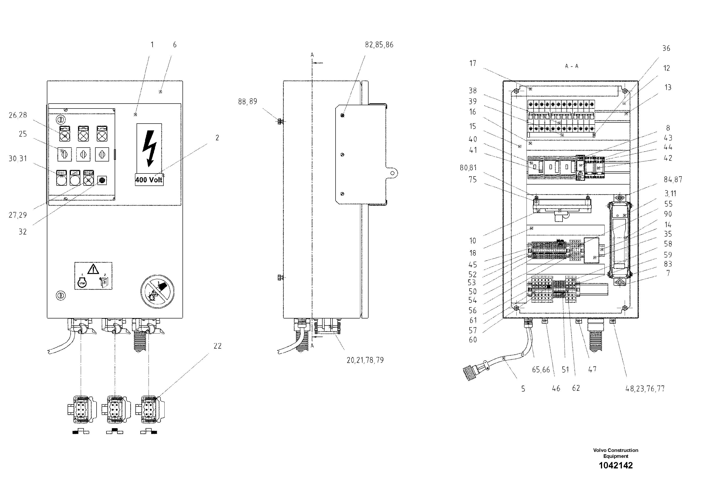 Схема запчастей Volvo ABG2820 - 86223 Switch cabinet El-heating ABG2820 S/N 20814 -