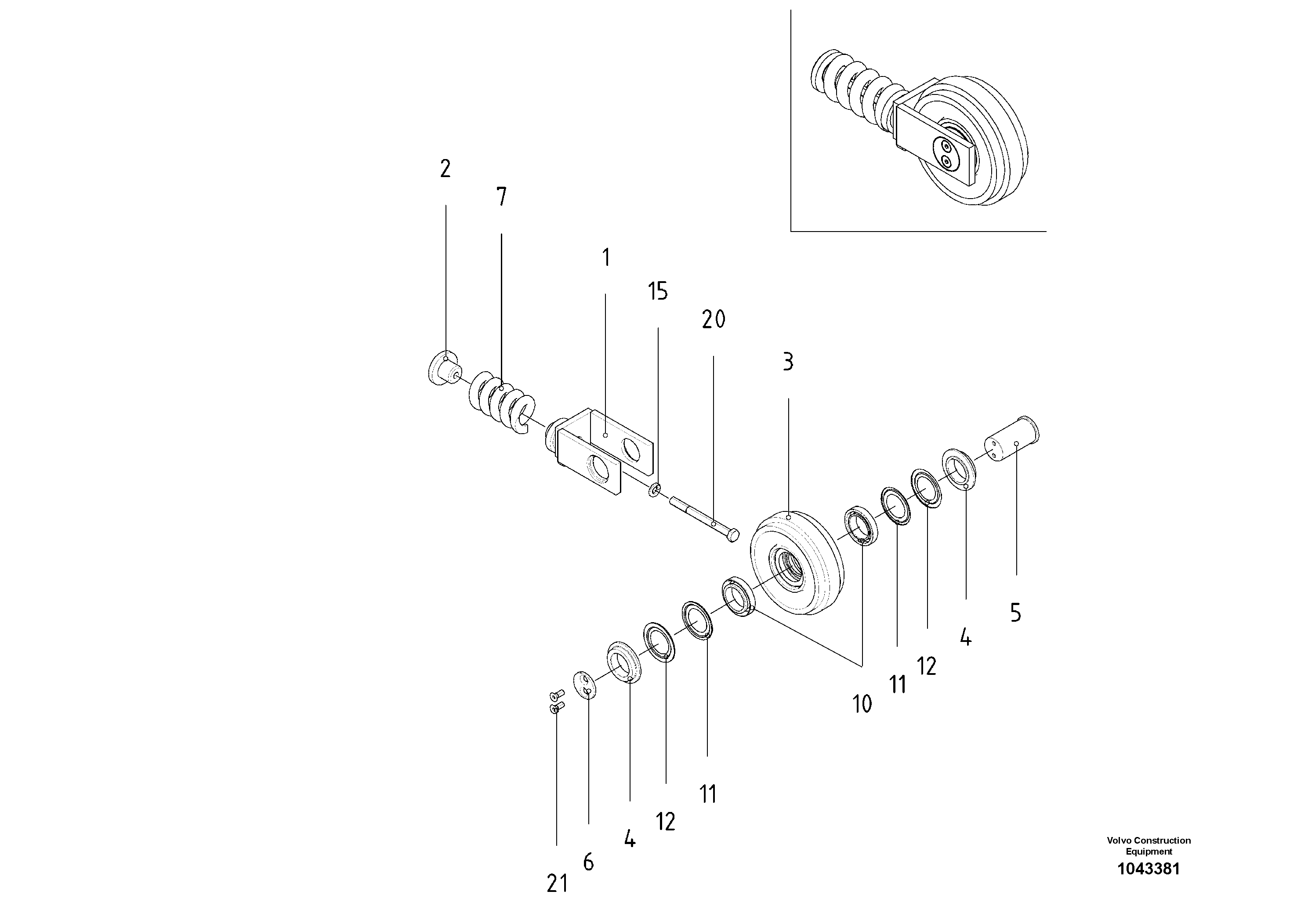 Схема запчастей Volvo ABG2820 - 53086 Idler Wheel ABG2820 S/N 20814 -