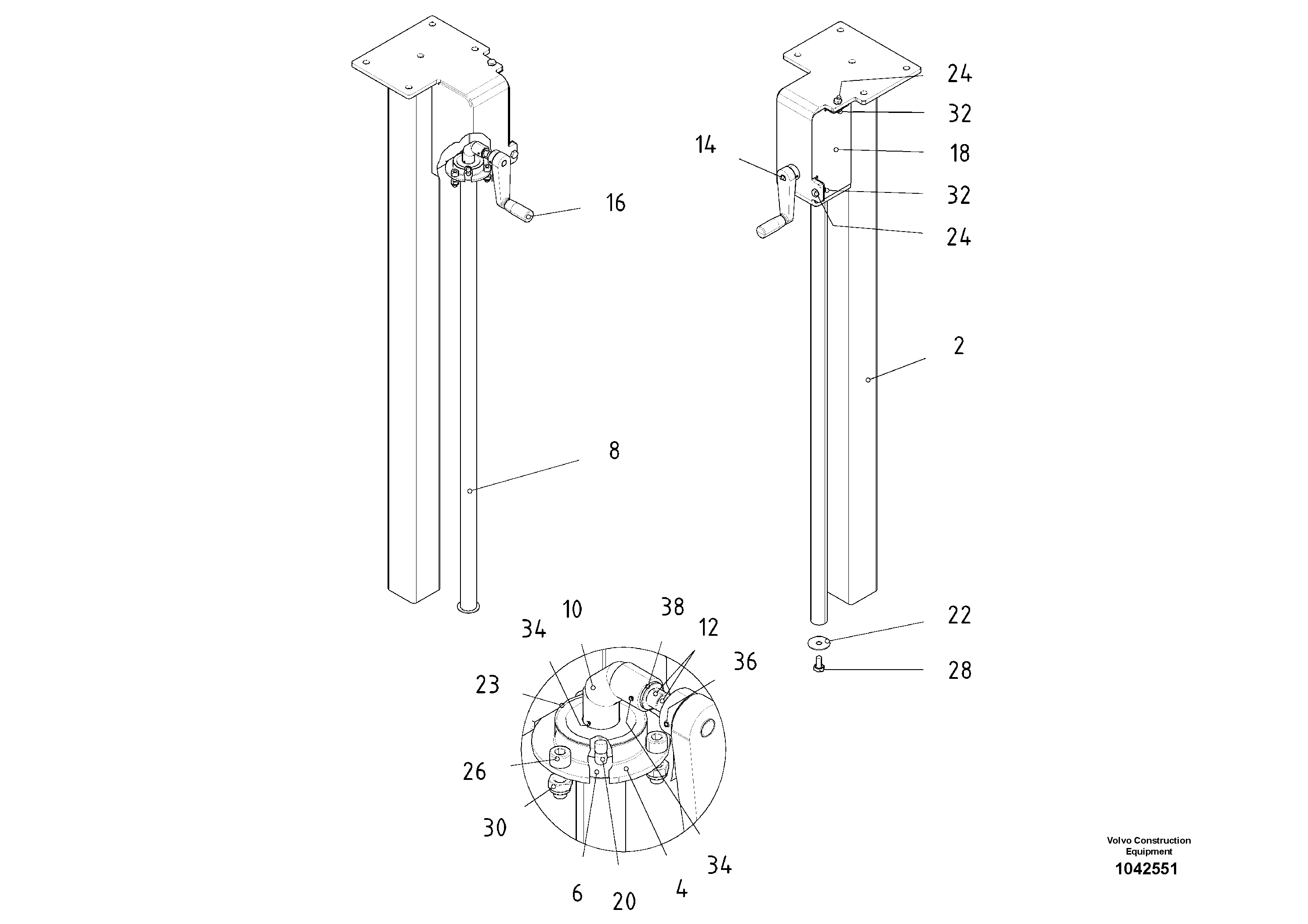 Схема запчастей Volvo ABG2820 - 54210 Crank Mechanism ABG2820 S/N 20814 -