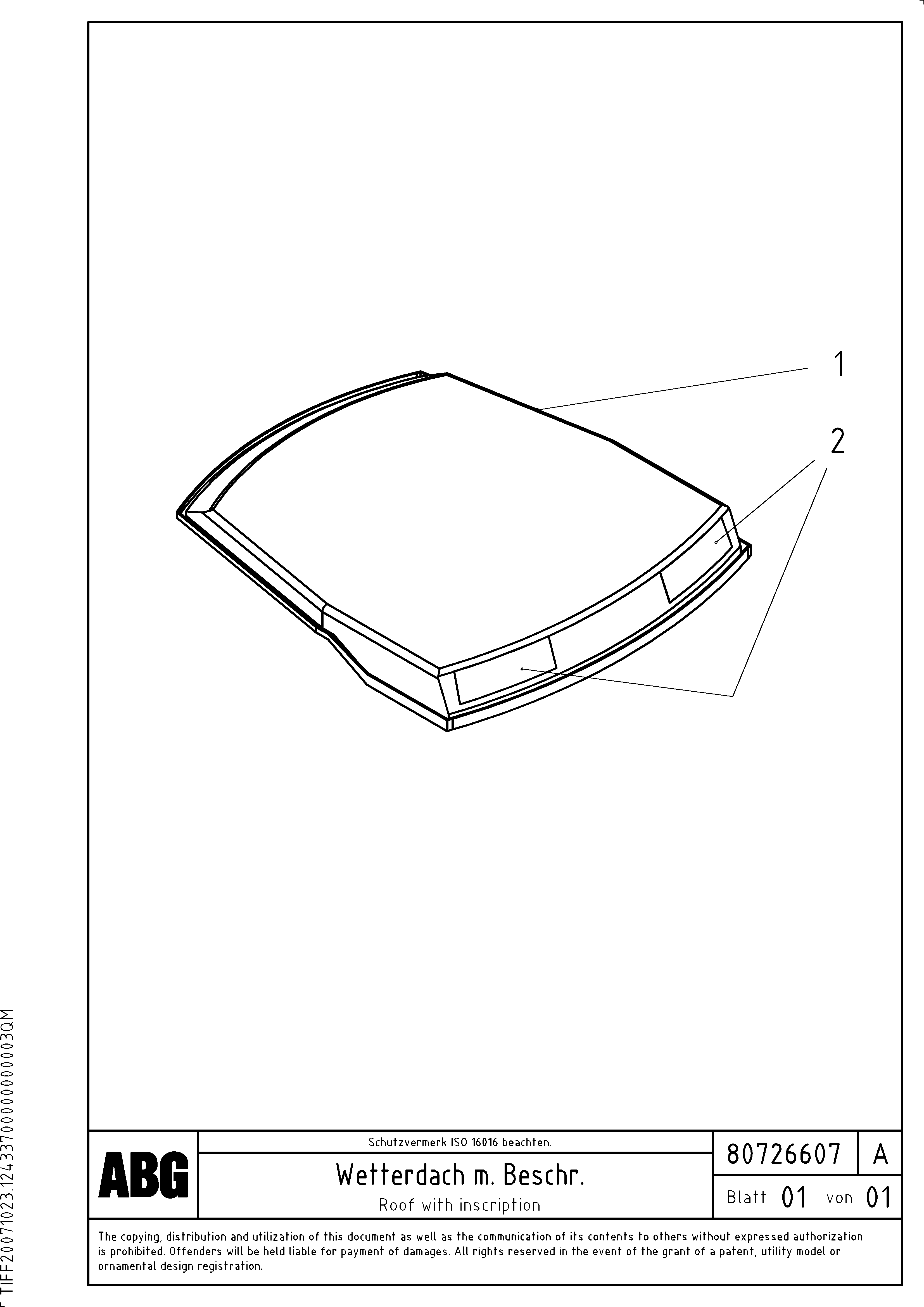 Схема запчастей Volvo ABG2820 - 54211 Inscription Weather Roof ABG2820 S/N 20814 -