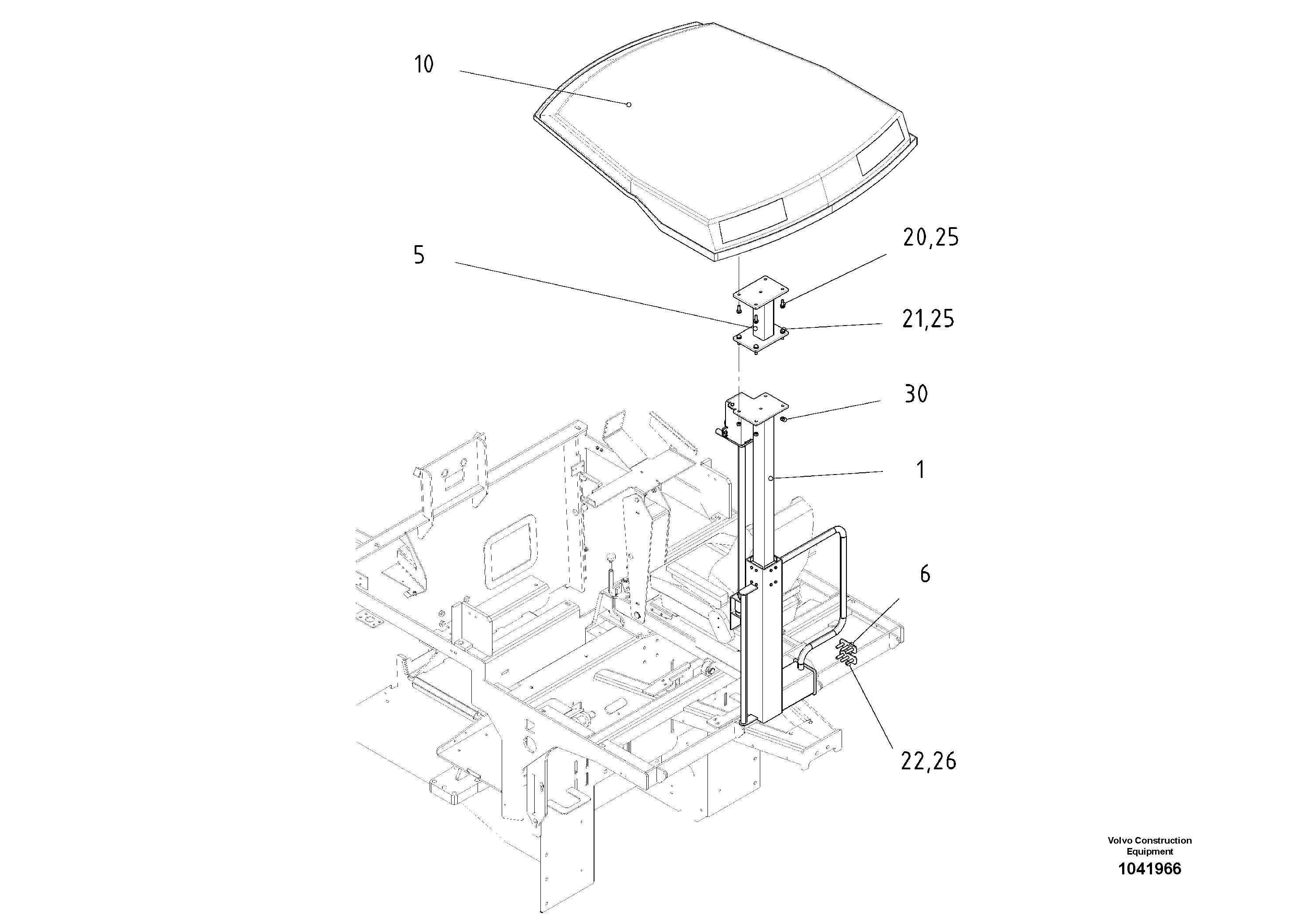 Схема запчастей Volvo ABG2820 - 59182 All-Weather Roof ABG2820 S/N 20814 -