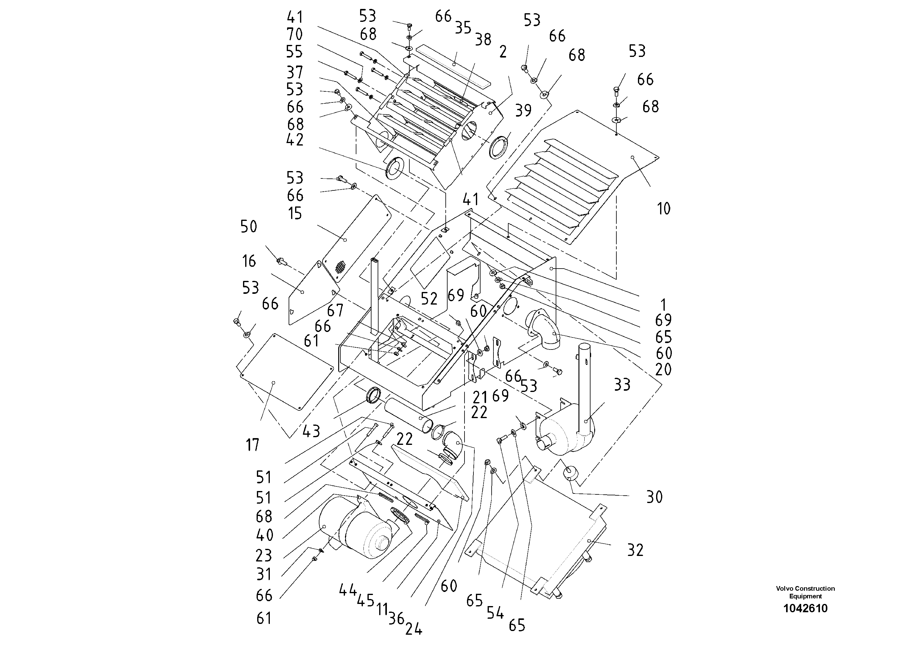 Схема запчастей Volvo ABG2820 - 54224 Air Intake Box ABG2820 S/N 20814 -