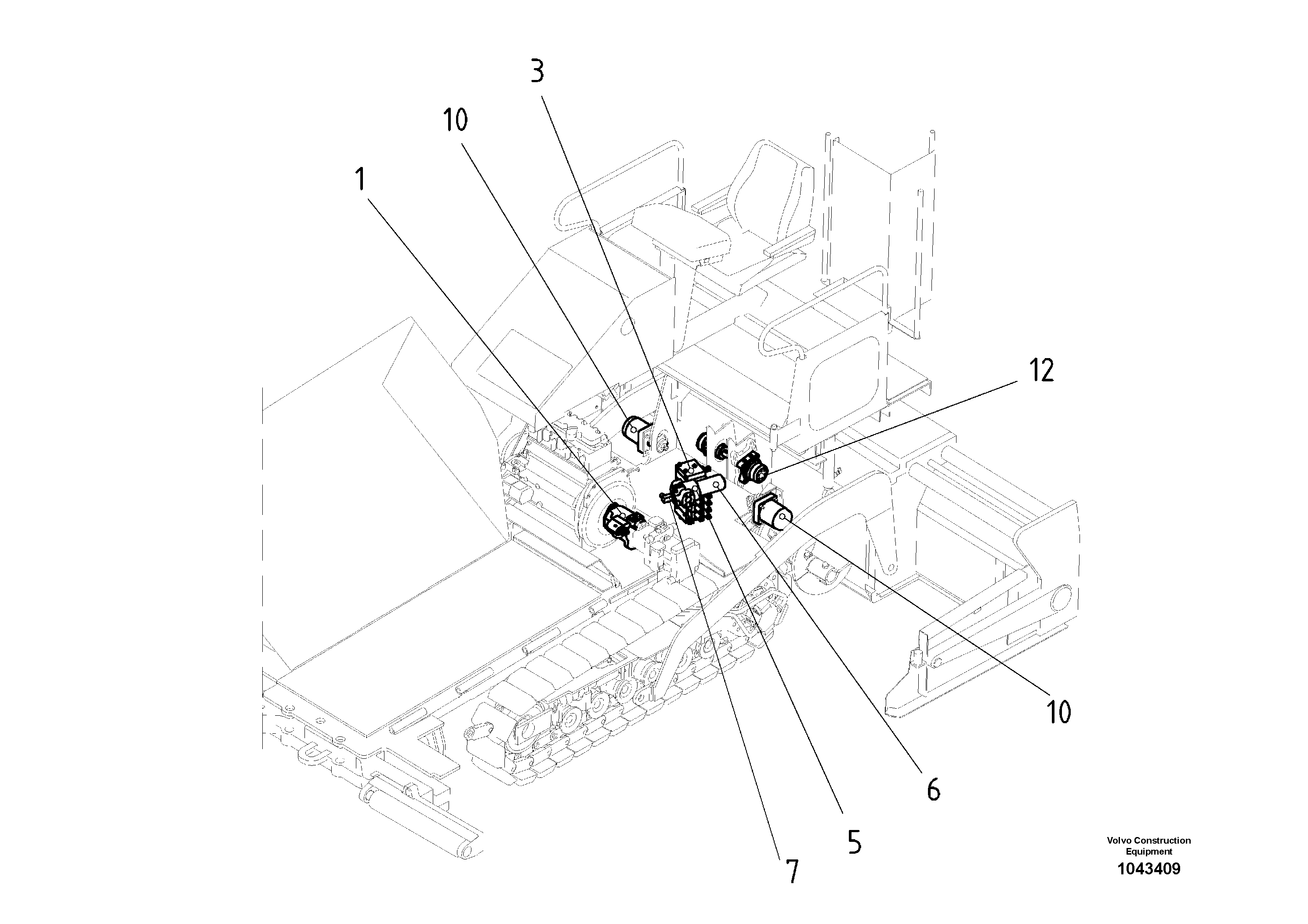 Схема запчастей Volvo ABG2820 - 106381 Hydraulic diagram ABG2820 S/N 20814 -