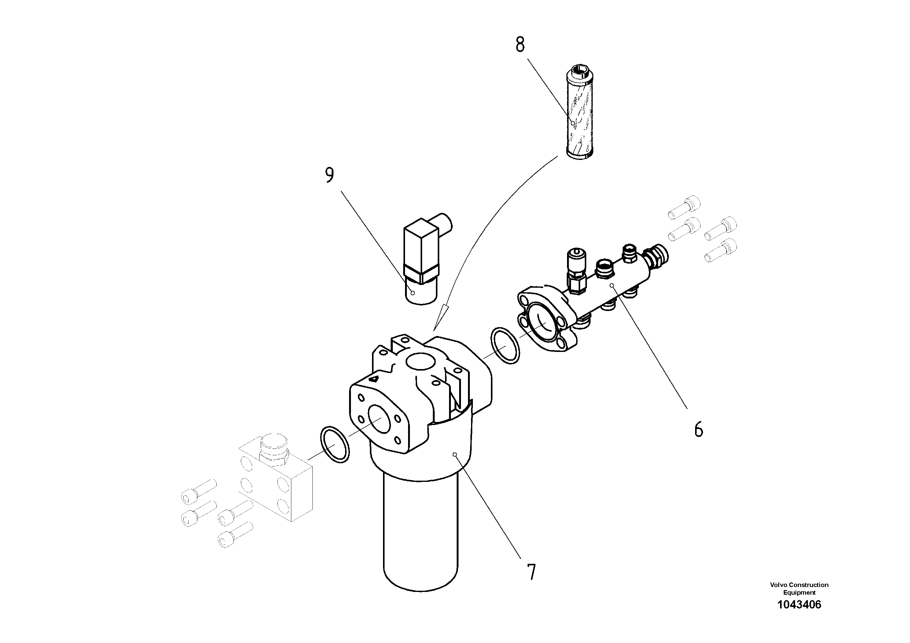 Схема запчастей Volvo ABG2820 - 56999 Hydraulic diagram ABG2820 S/N 20814 -