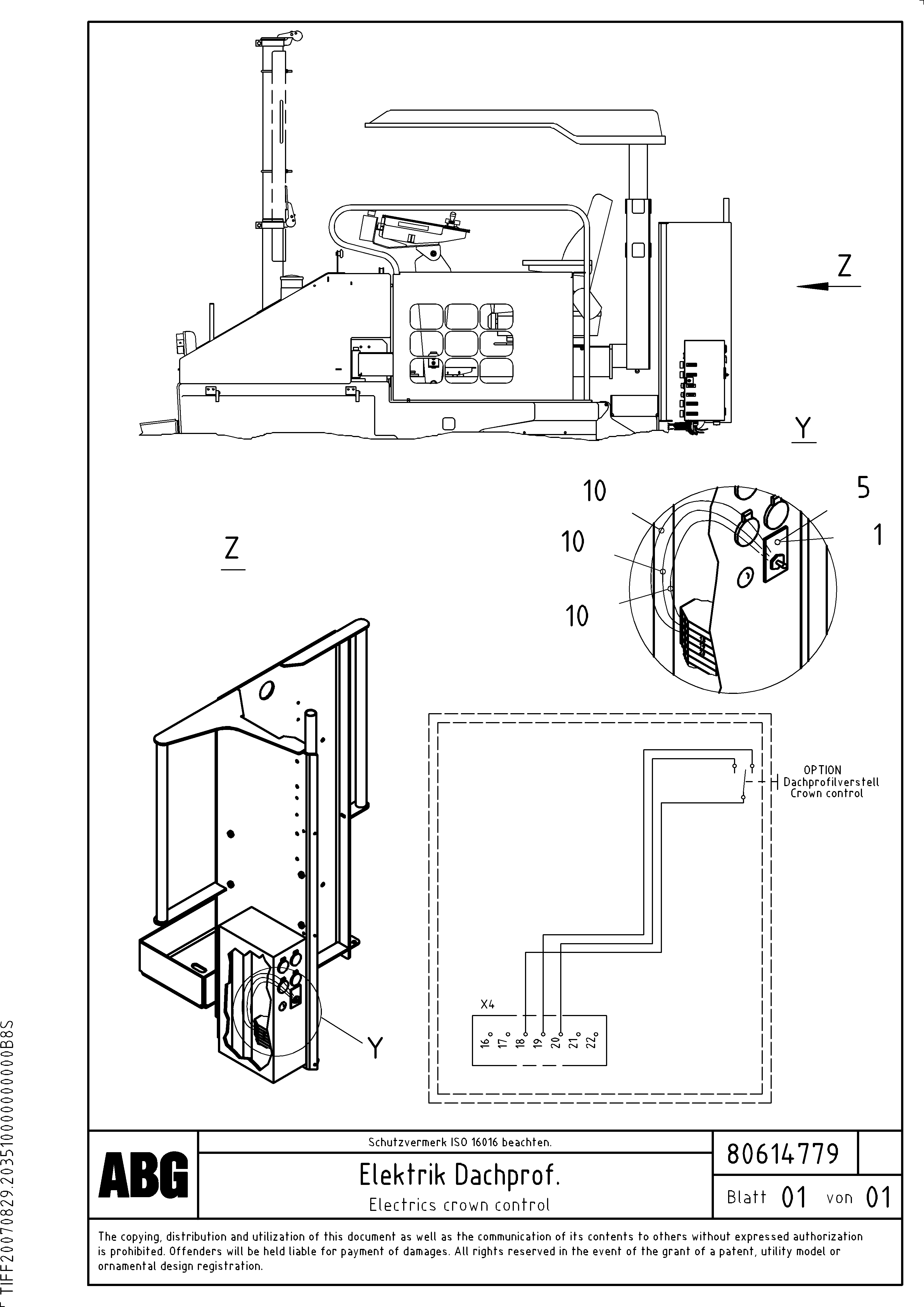 Схема запчастей Volvo ABG2820 - 73003 Electric kit for crown control VB 30 ATT. SCREEDS 1,5 - 4,0M ABG2820