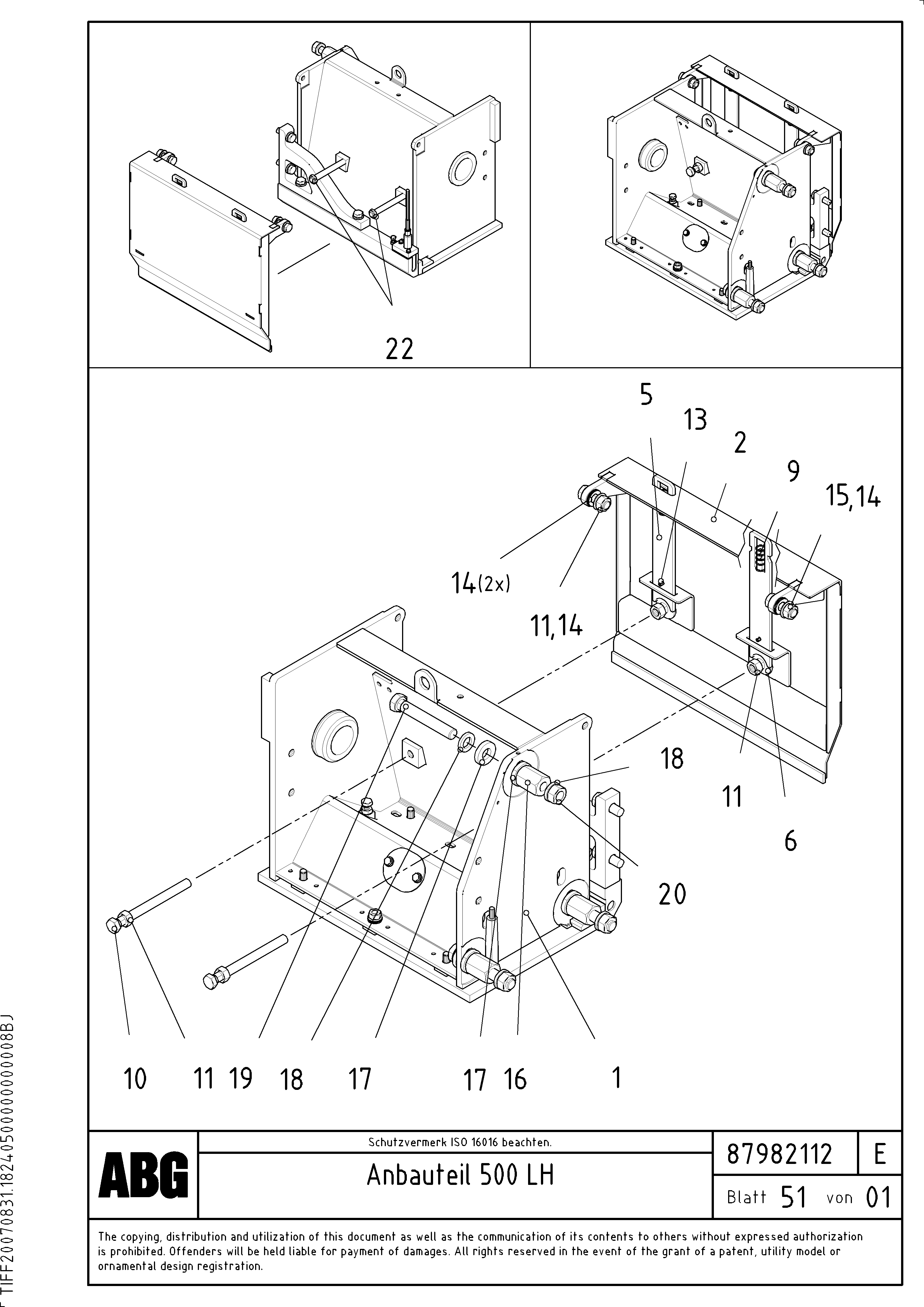 Схема запчастей Volvo ABG2820 - 79825 Attachment part for extension VB 30 ATT. SCREEDS 1,5 - 4,0M ABG2820