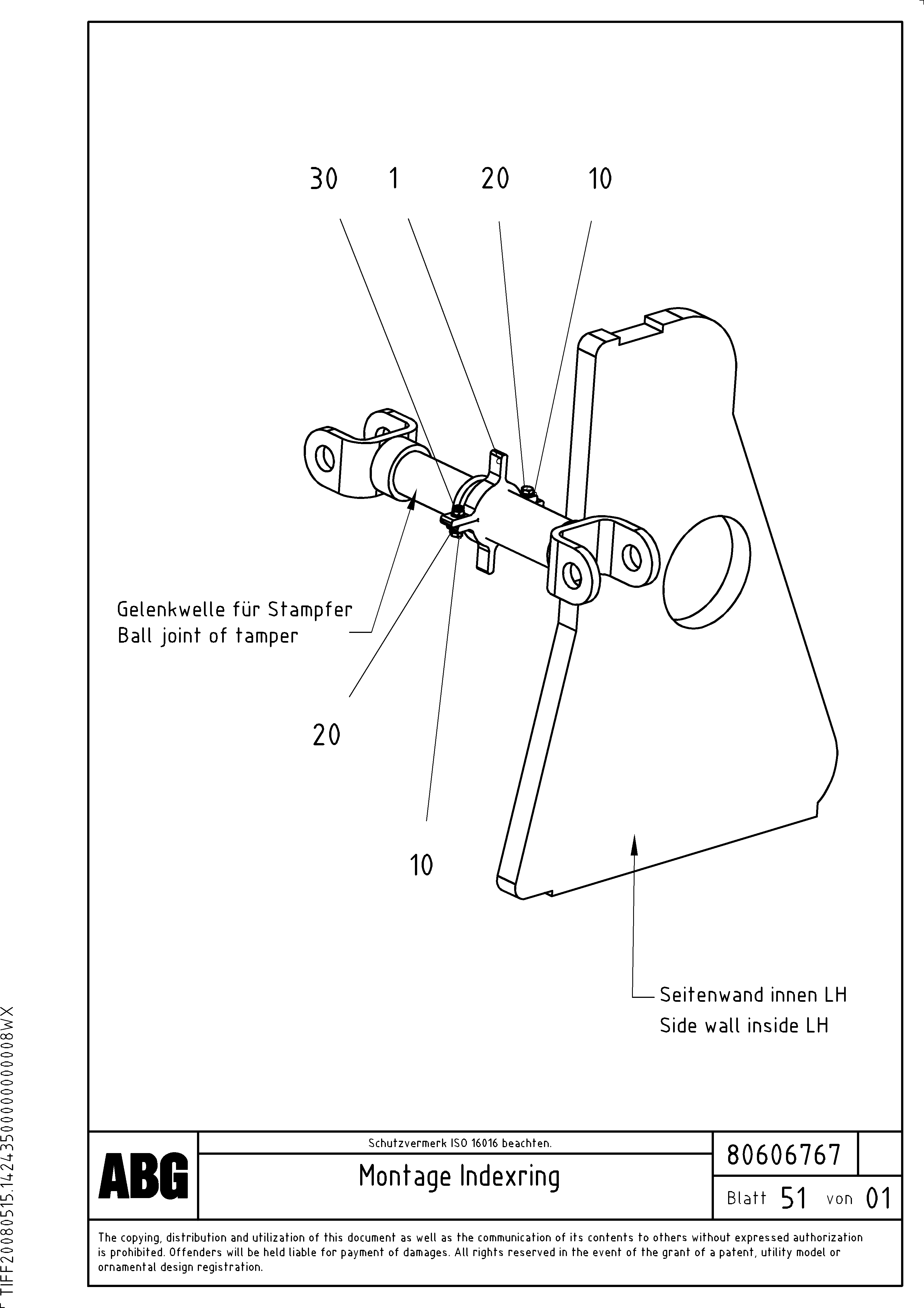 Схема запчастей Volvo ABG2820 - 74888 Mounting indexring VB 30 ATT. SCREEDS 1,5 - 4,0M ABG2820