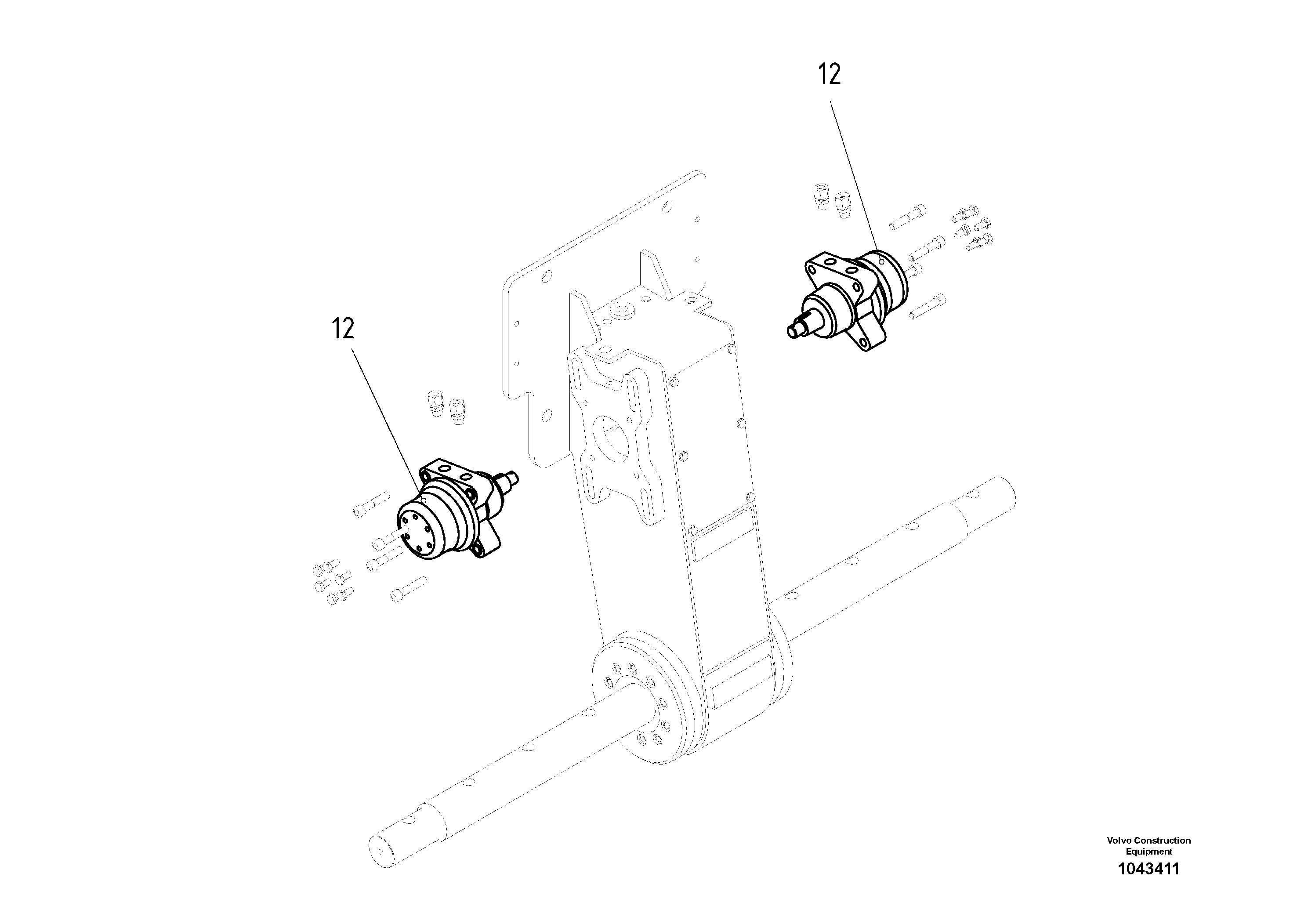 Схема запчастей Volvo ABG2820 - 57002 Hydraulic diagram ABG2820 S/N 20814 -