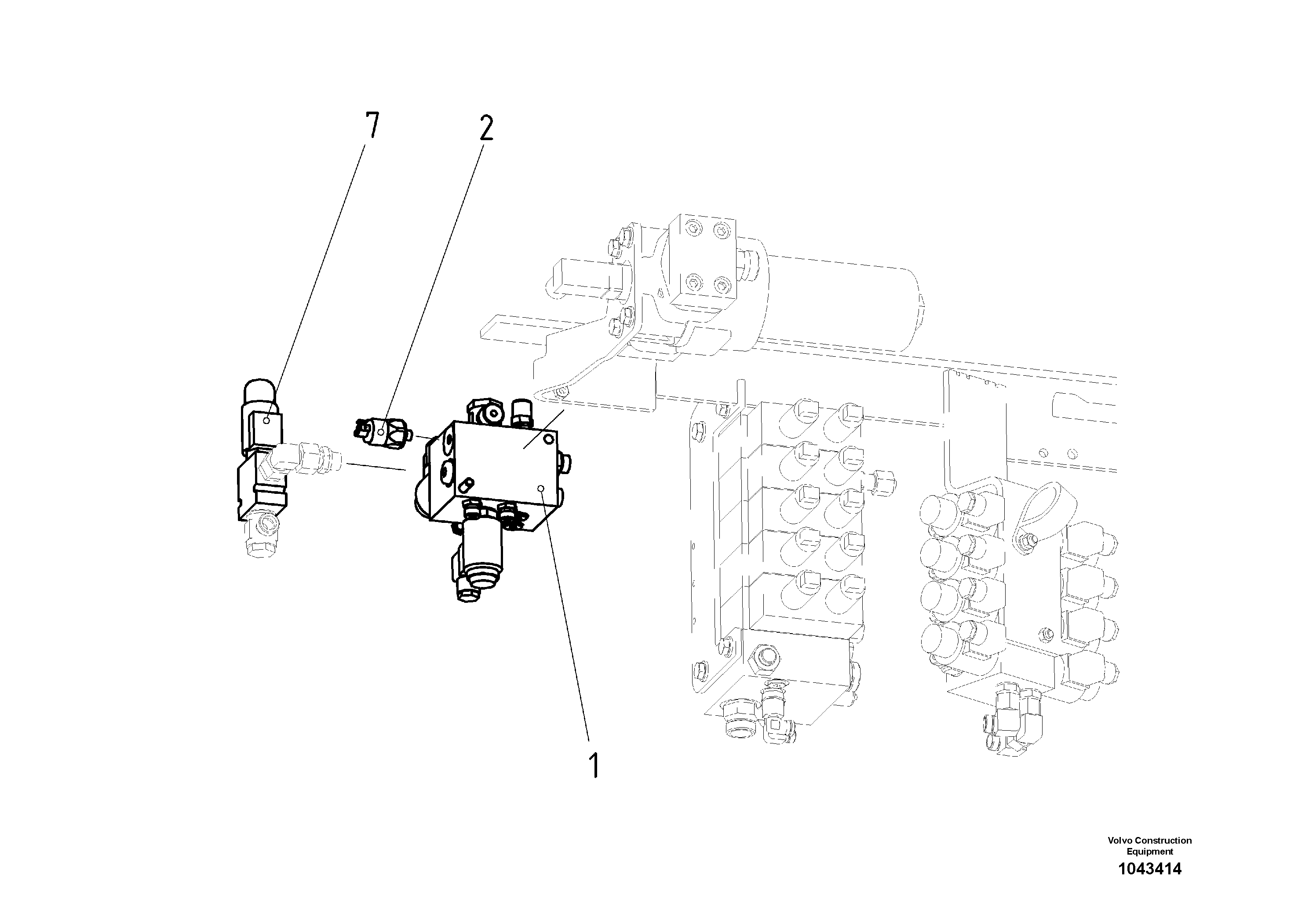 Схема запчастей Volvo ABG2820 - 57005 Hydraulic diagram ABG2820 S/N 20814 -