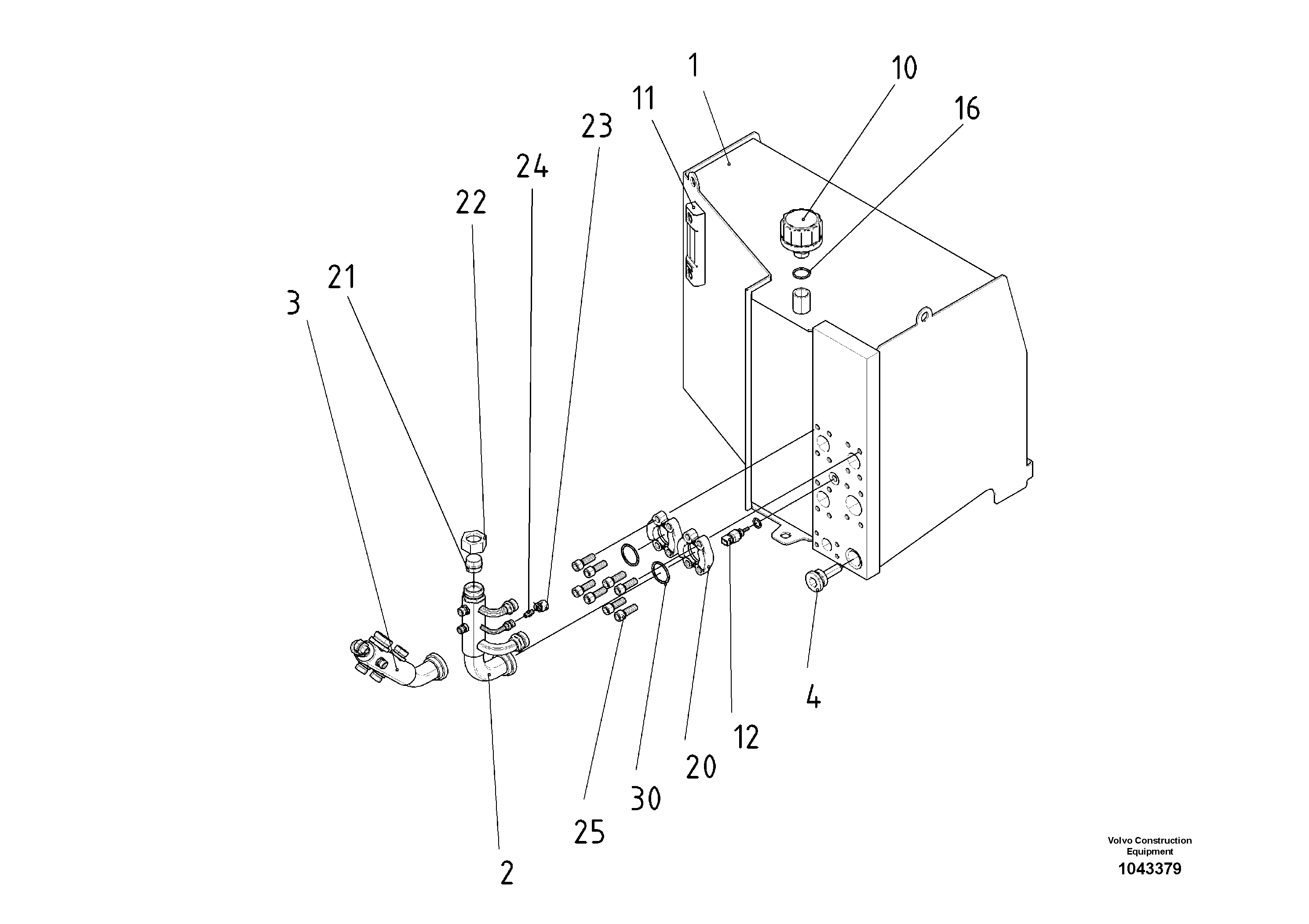 Схема запчастей Volvo ABG2820 - 57012 Oil tank Pre-assembled ABG2820 S/N 20814 -