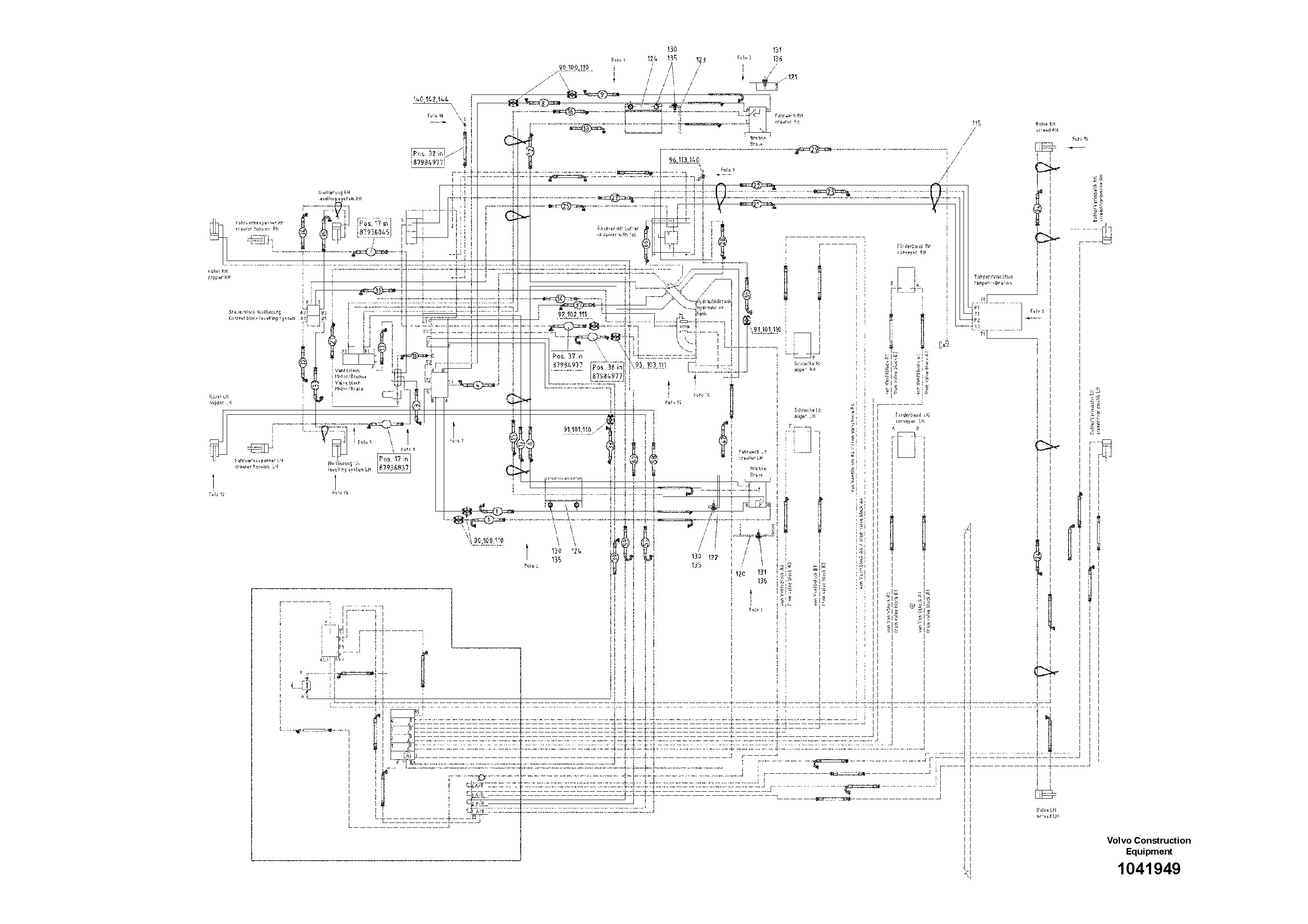 Схема запчастей Volvo ABG2820 - 60801 Hose Lines ABG2820 S/N 20814 -