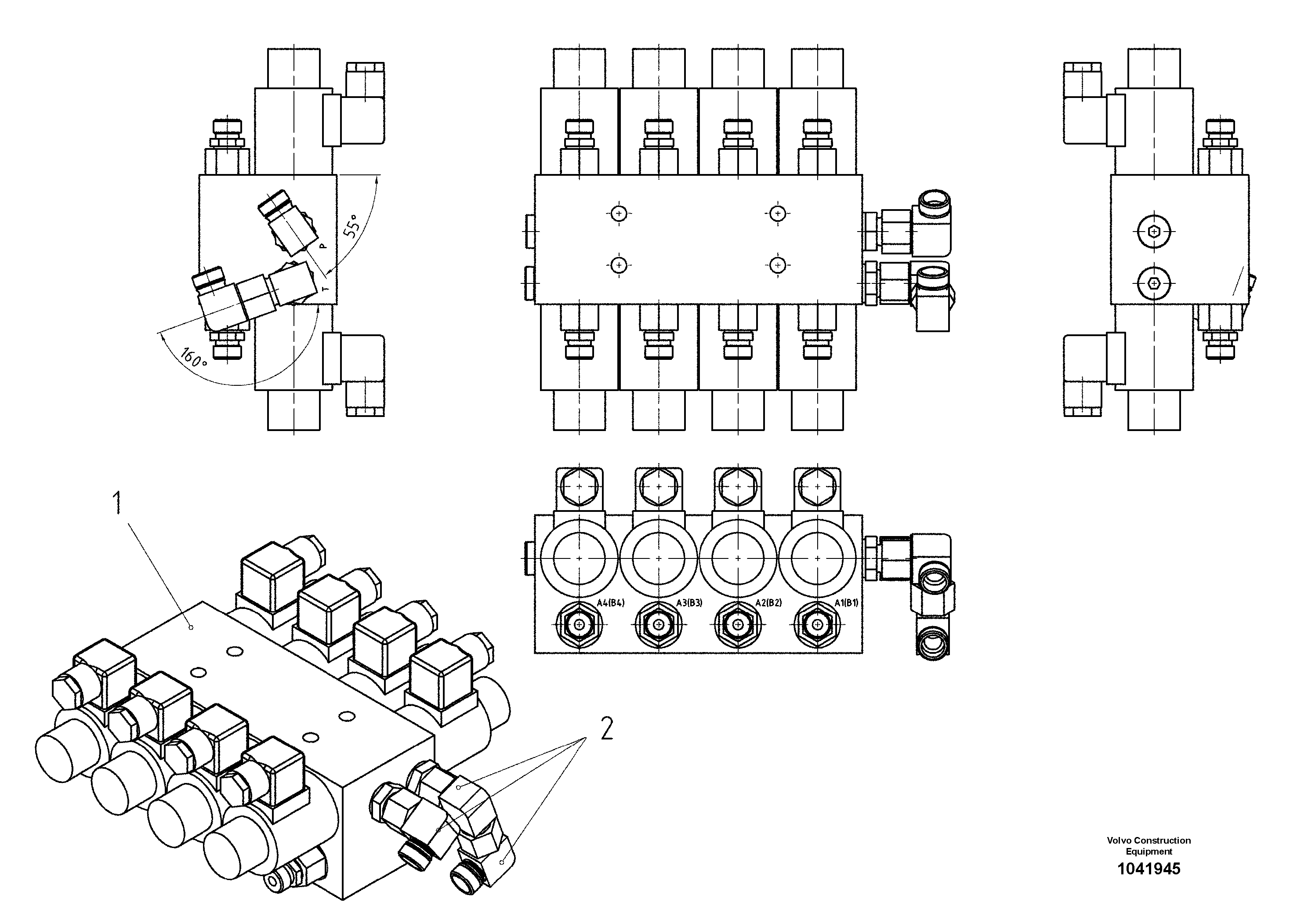 Схема запчастей Volvo ABG2820 - 53805 Valve block Cylinder ABG2820 S/N 20814 -
