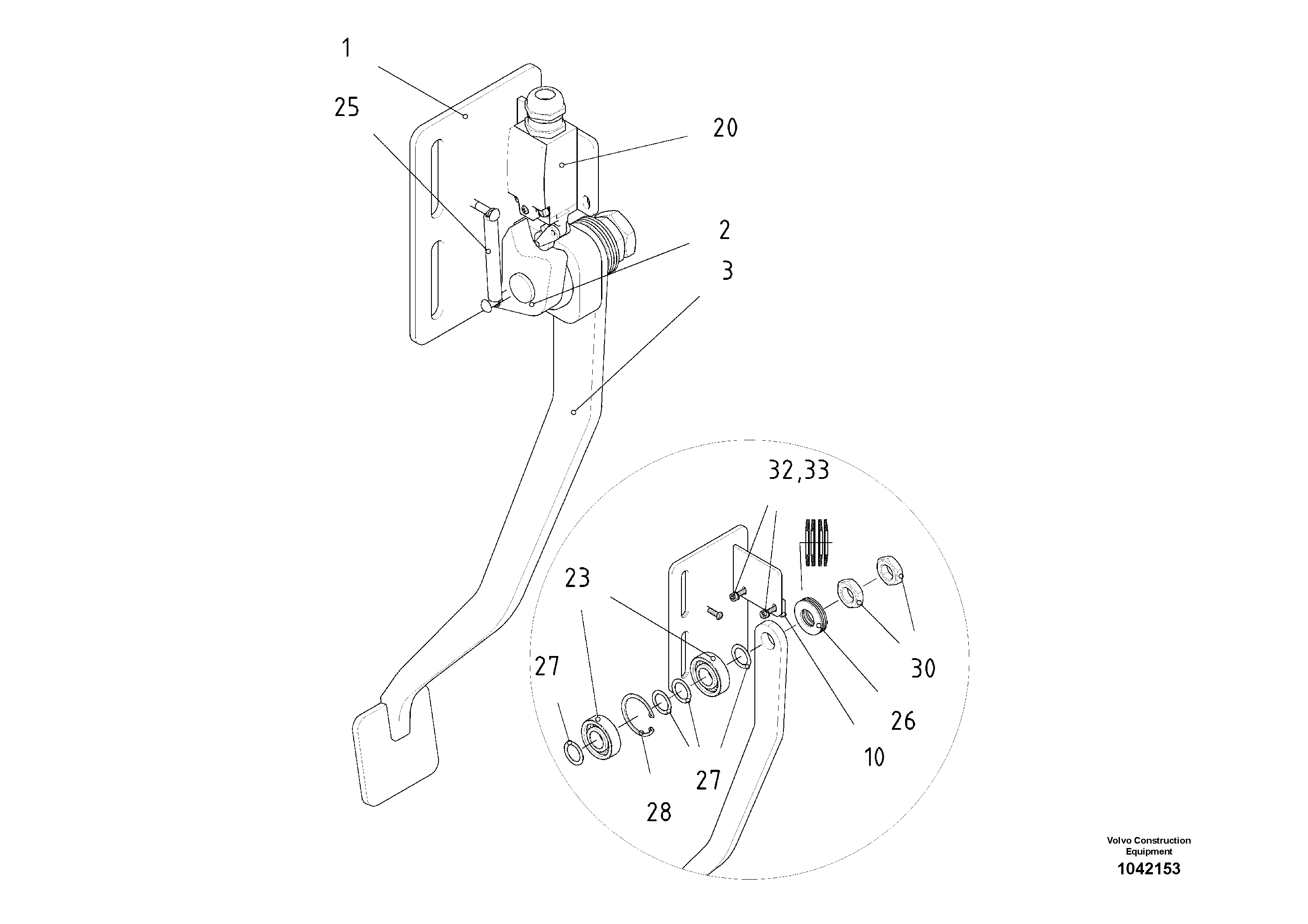 Схема запчастей Volvo ABG2820 - 54457 Mix Level Control Switch ABG2820 S/N 20814 -