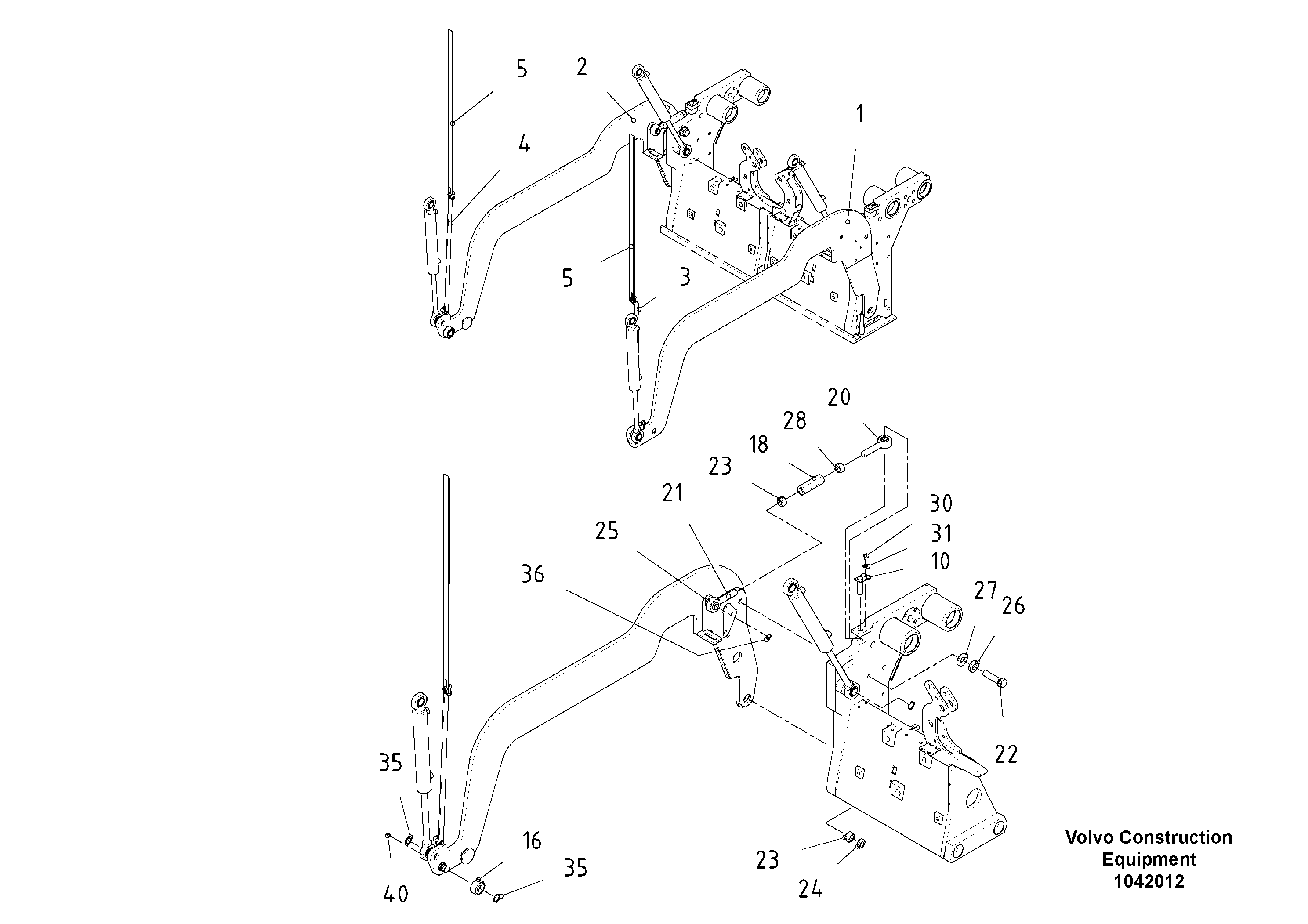 Схема запчастей Volvo ABG2820 - 54463 Tow Arms ABG2820 S/N 20814 -