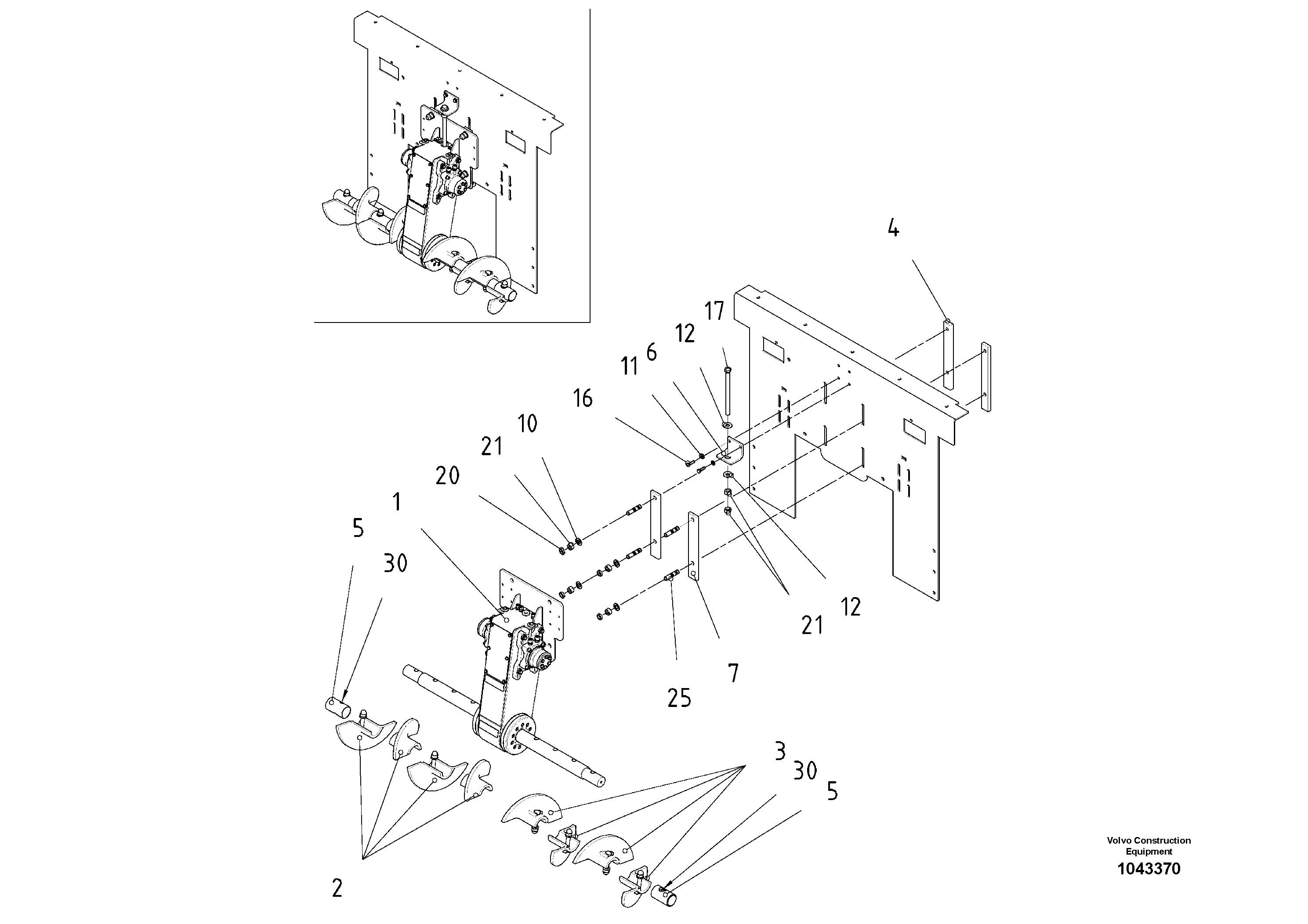 Схема запчастей Volvo ABG2820 - 57019 Basic Auger ABG2820 S/N 20814 -
