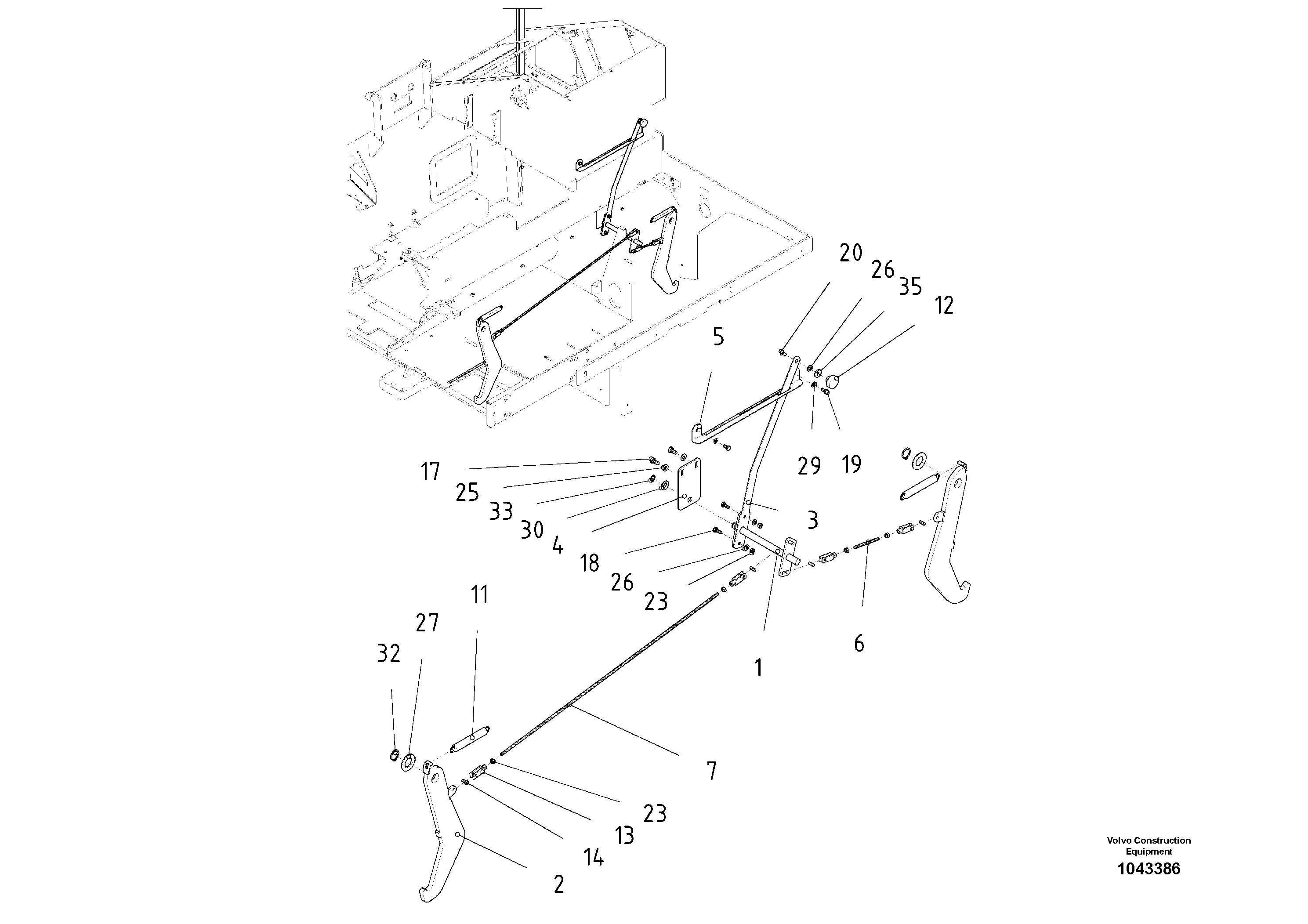 Схема запчастей Volvo ABG2820 - 88598 Screed Transport Lock ABG2820 S/N 20814 -
