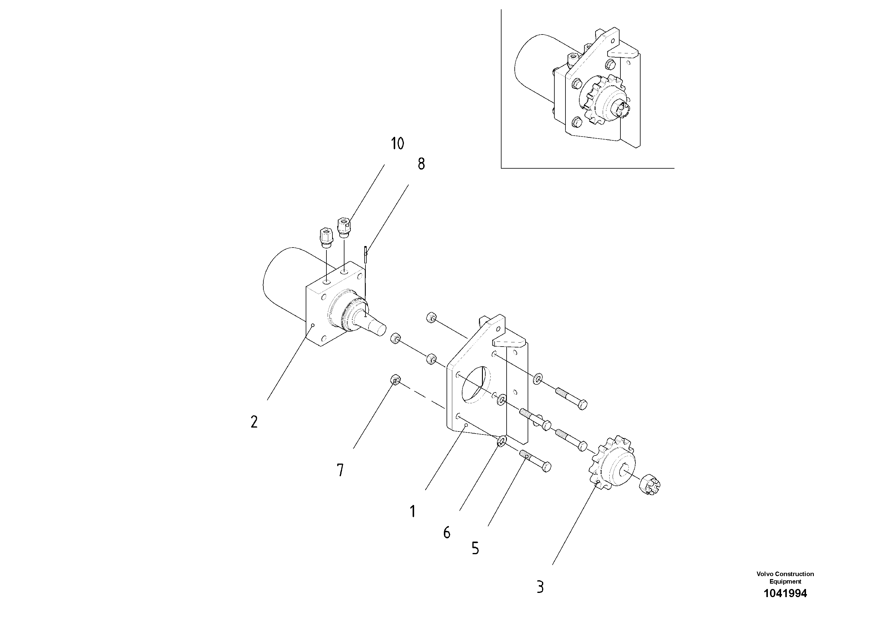 Схема запчастей Volvo ABG2820 - 51662 Conveyor Drive ABG2820 S/N 20814 -