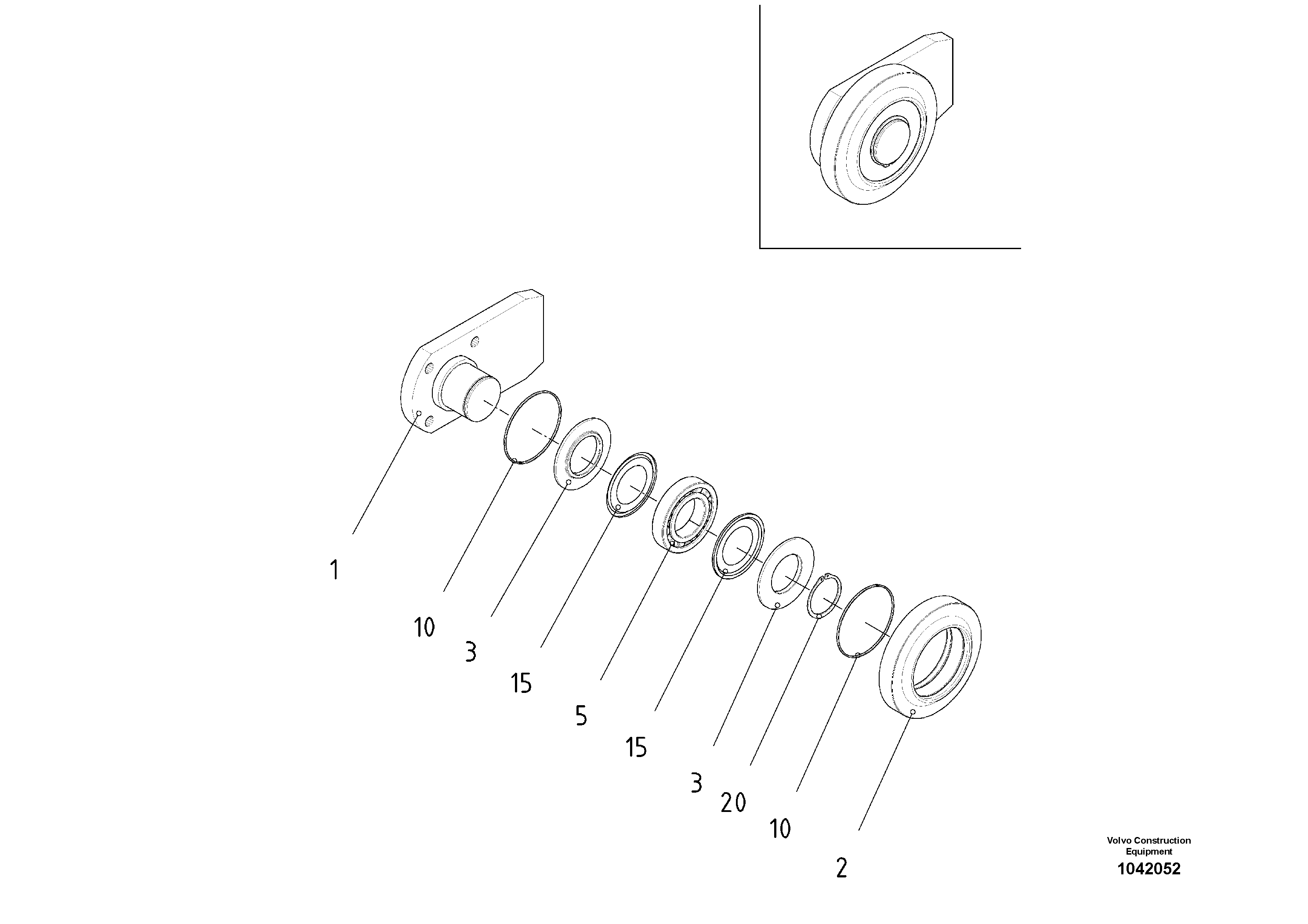Схема запчастей Volvo ABG2820 - 51663 Front Idler Wheel Assembly ABG2820 S/N 20814 -