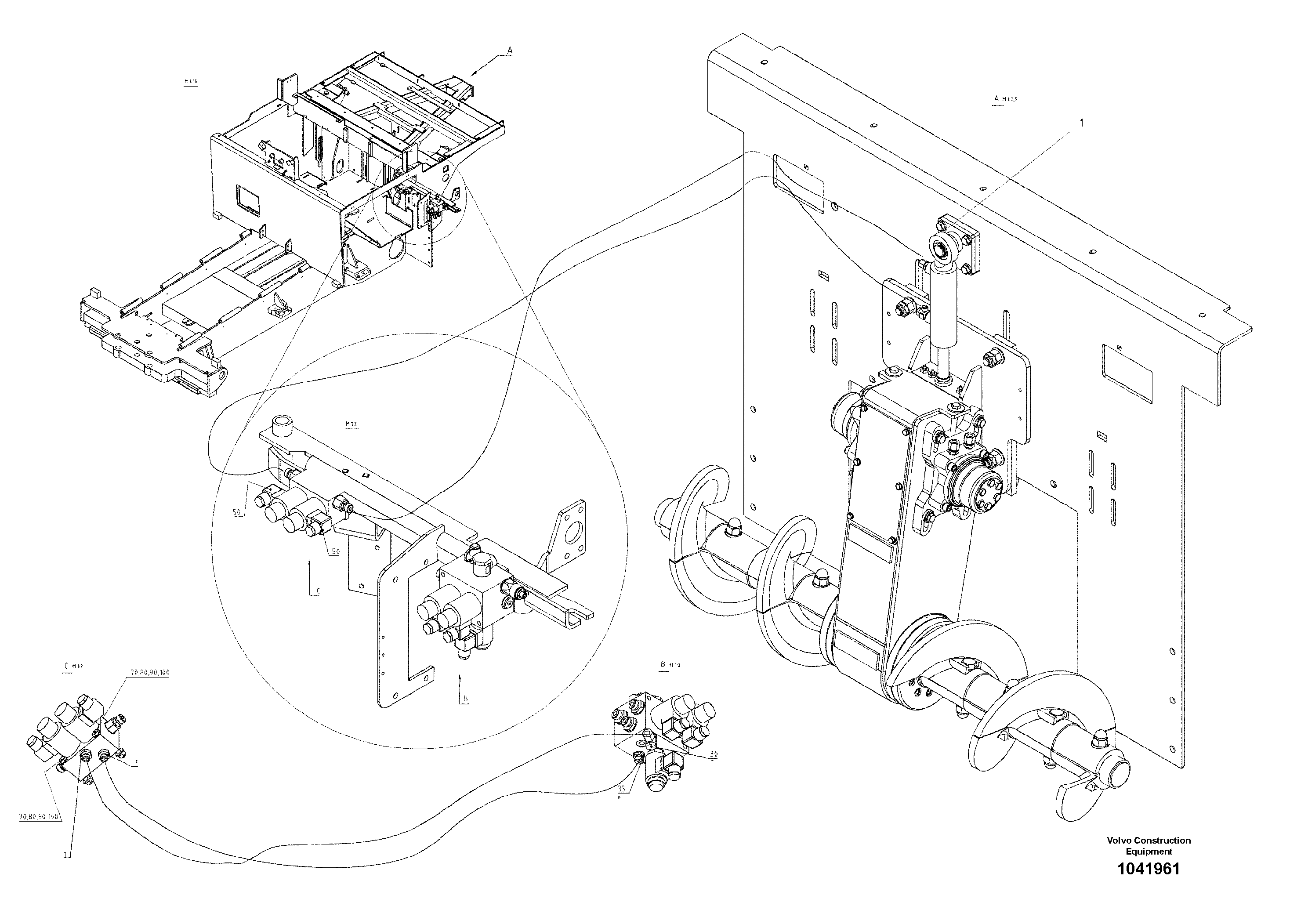 Схема запчастей Volvo ABG2820 - 51671 Hydraulic Auger Height Adjustment ABG2820 S/N 20814 -