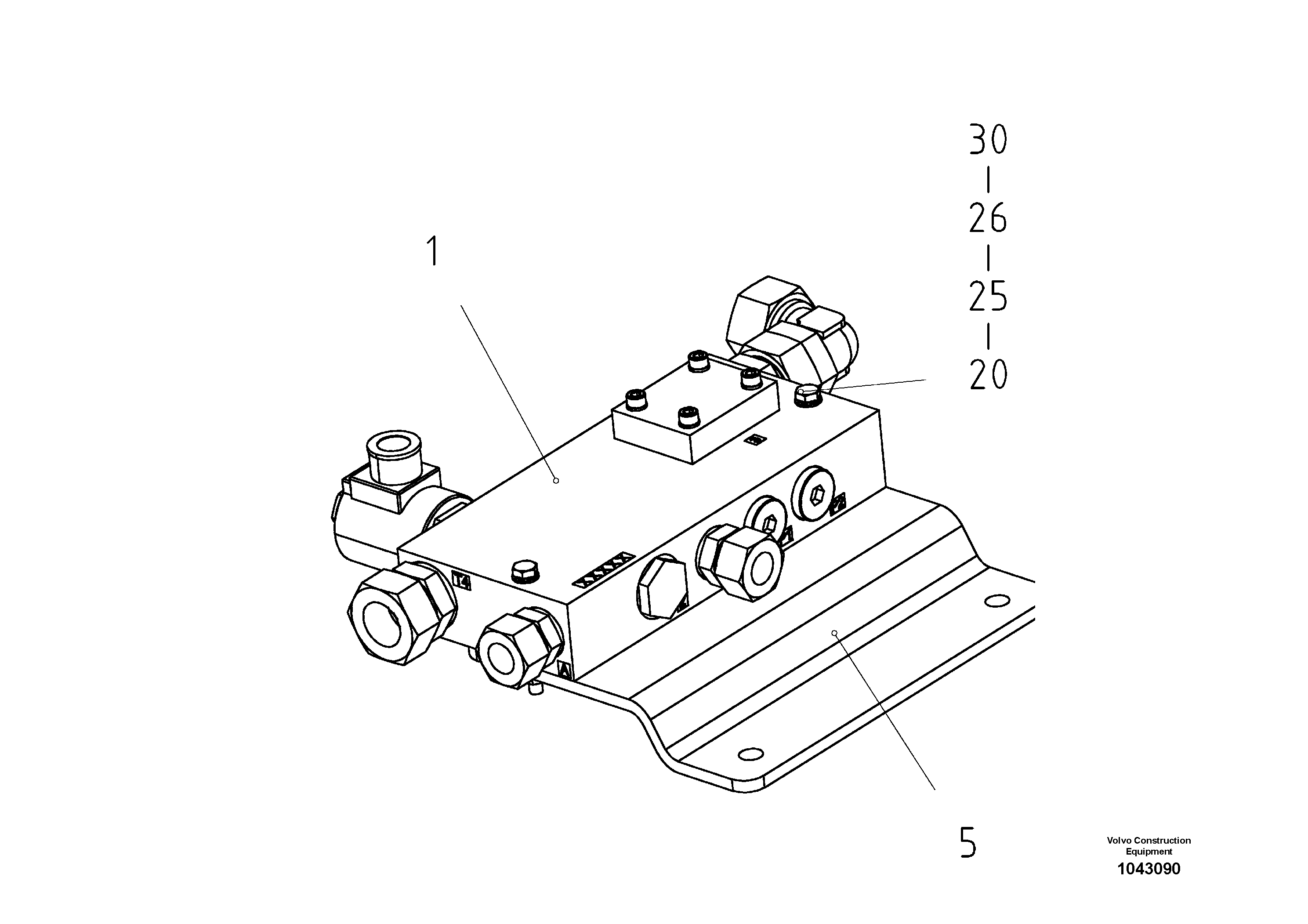 Схема запчастей Volvo ABG5820 - 53857 Valve block ABG5820 S/N 20975 -