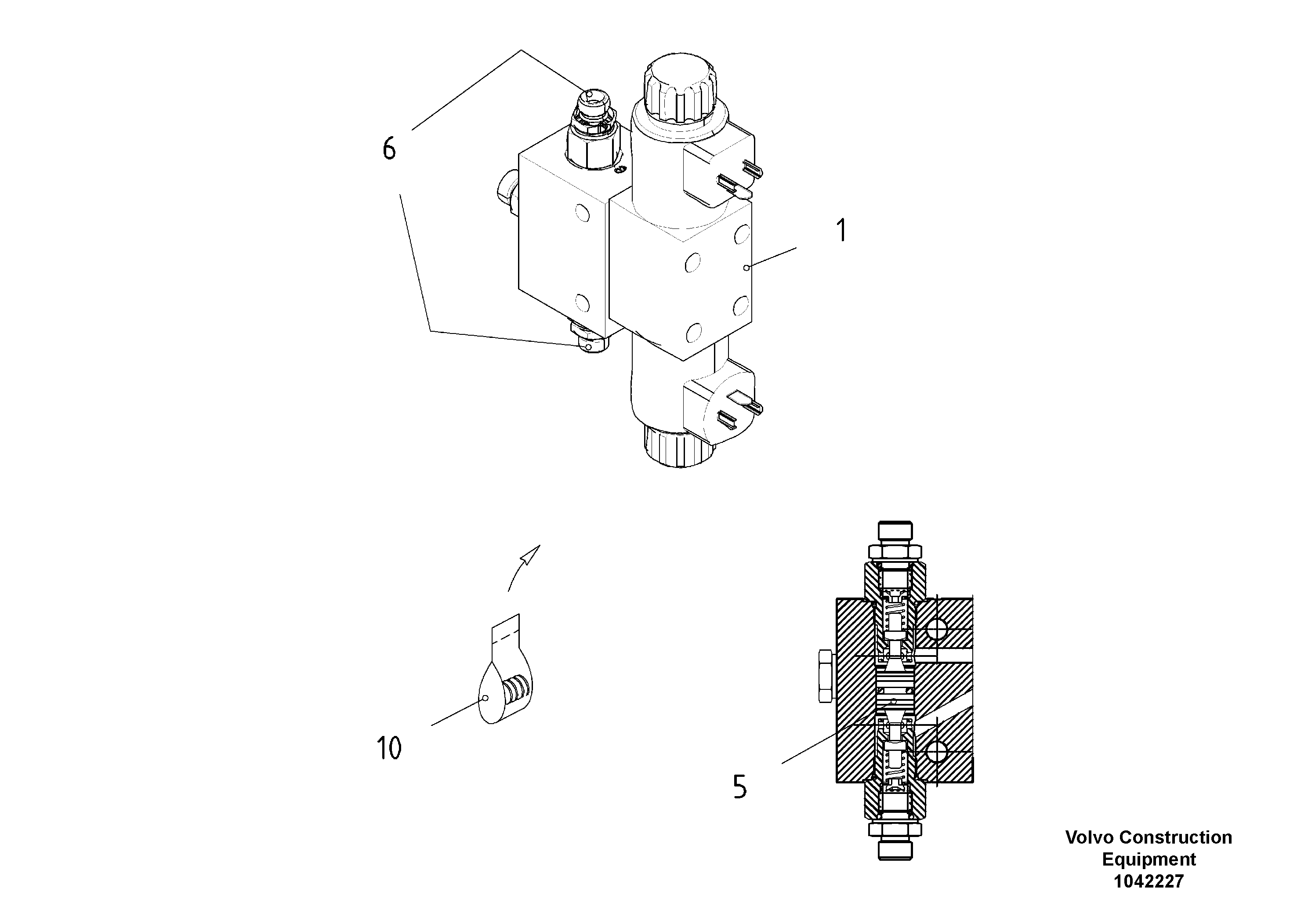 Схема запчастей Volvo ABG5820 - 55367 Valve Block Levelling ABG5820 S/N 20975 -