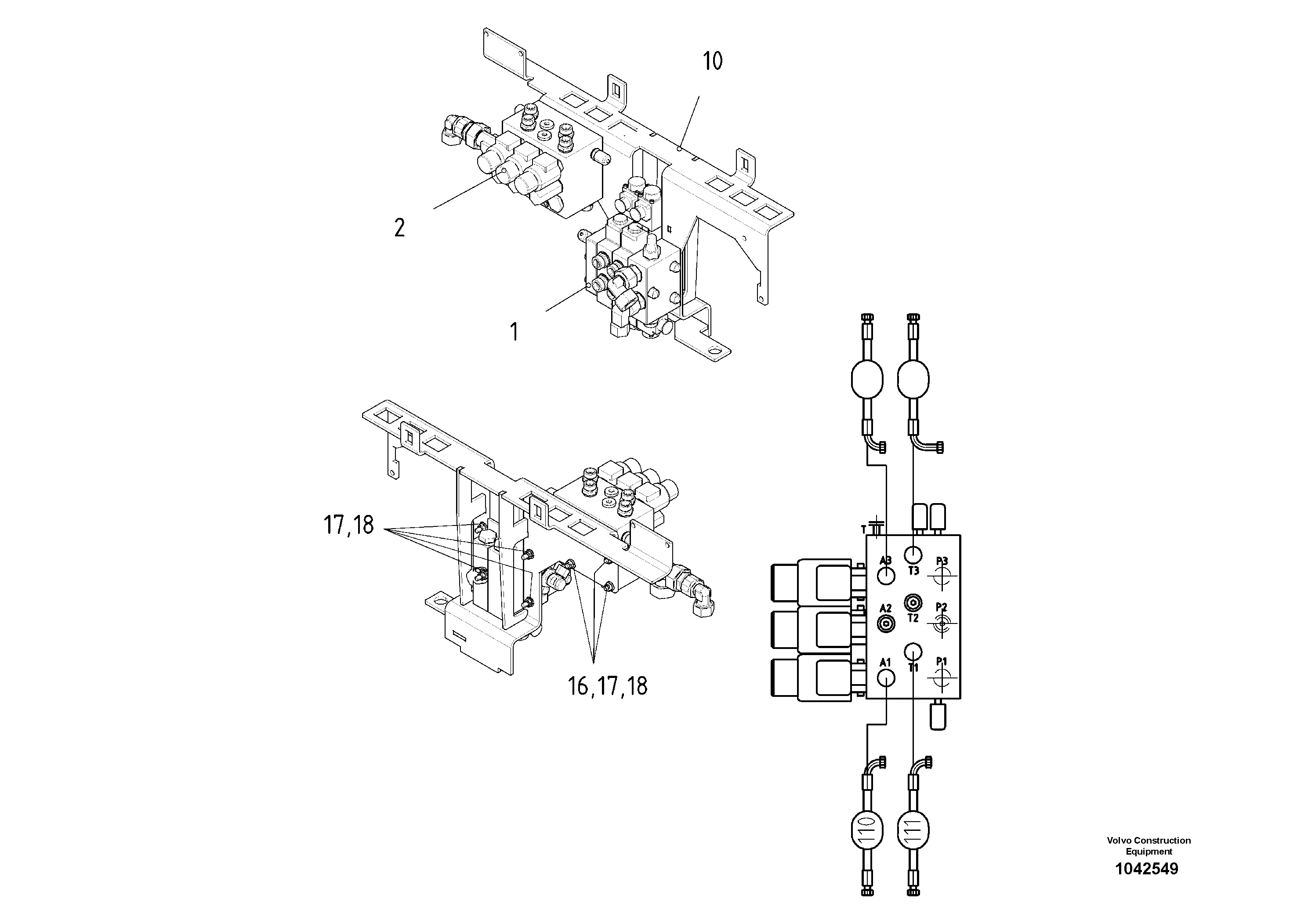 Схема запчастей Volvo ABG5820 - 56091 Valve Support Conveyors/auger ABG5820 S/N 20975 -