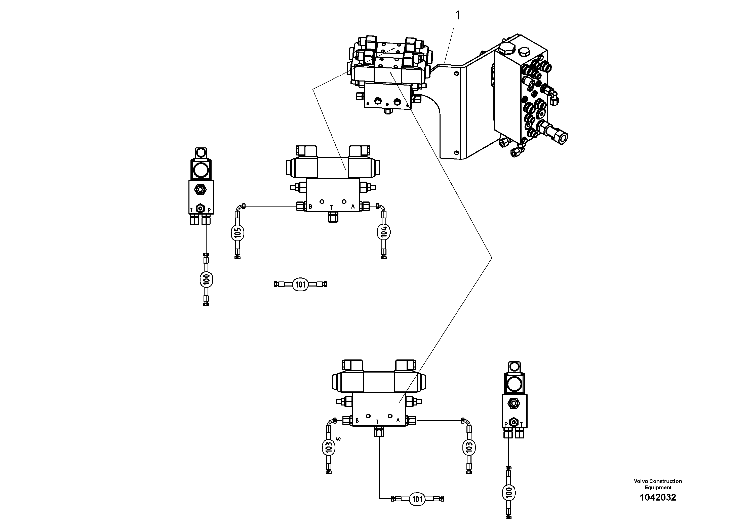 Схема запчастей Volvo ABG5820 - 56097 Valve Support Cylinder ABG5820 S/N 20975 -