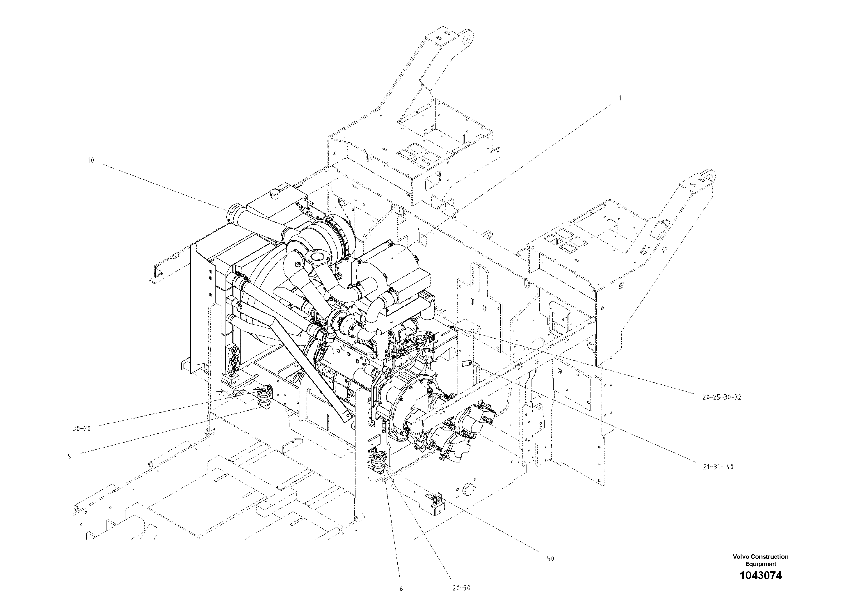 Схема запчастей Volvo ABG5820 - 53859 Power unit ABG5820 S/N 20975 -