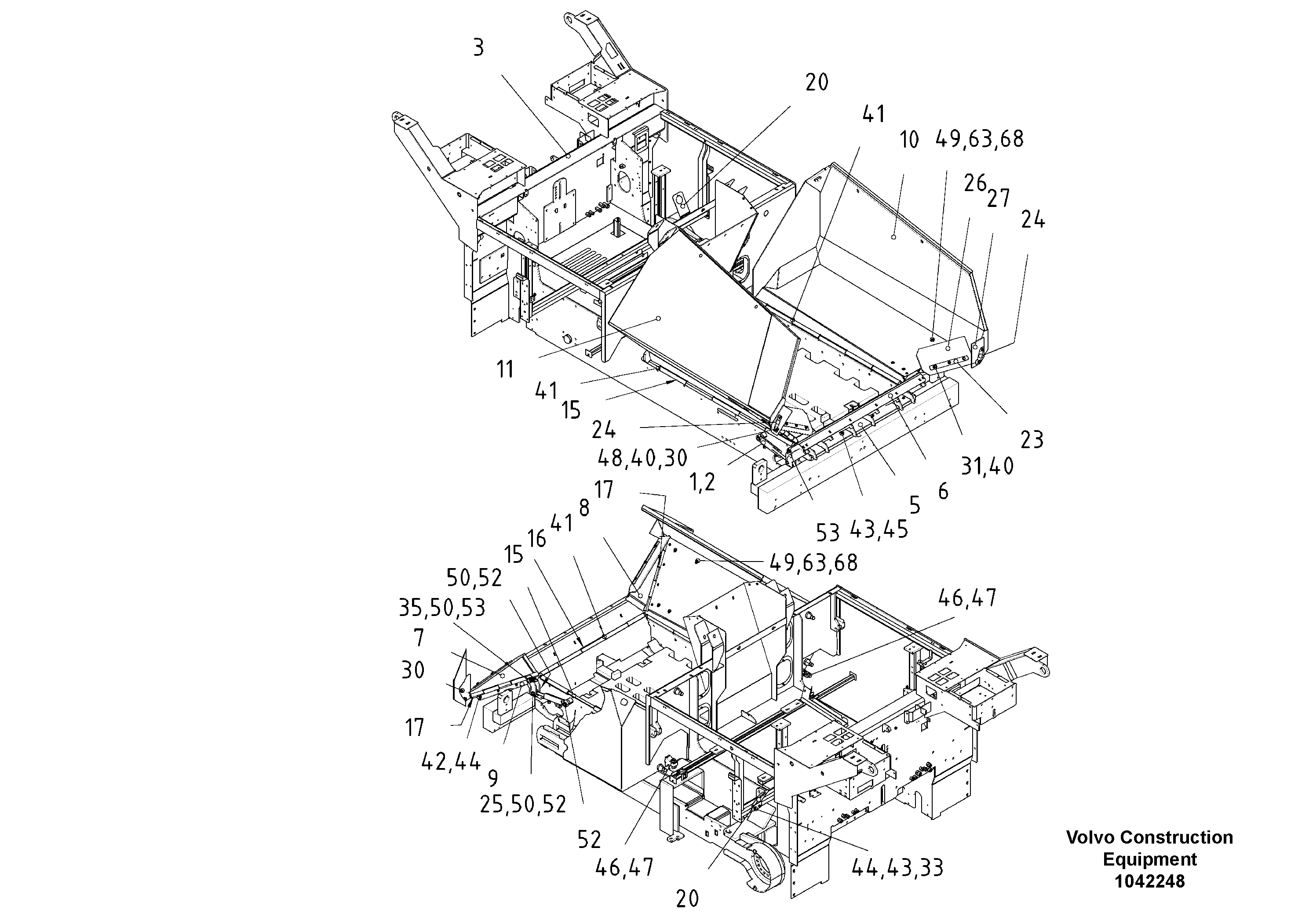 Схема запчастей Volvo ABG5820 - 754 Hydraulic Front Apron Plate ABG5820 S/N 20975 -
