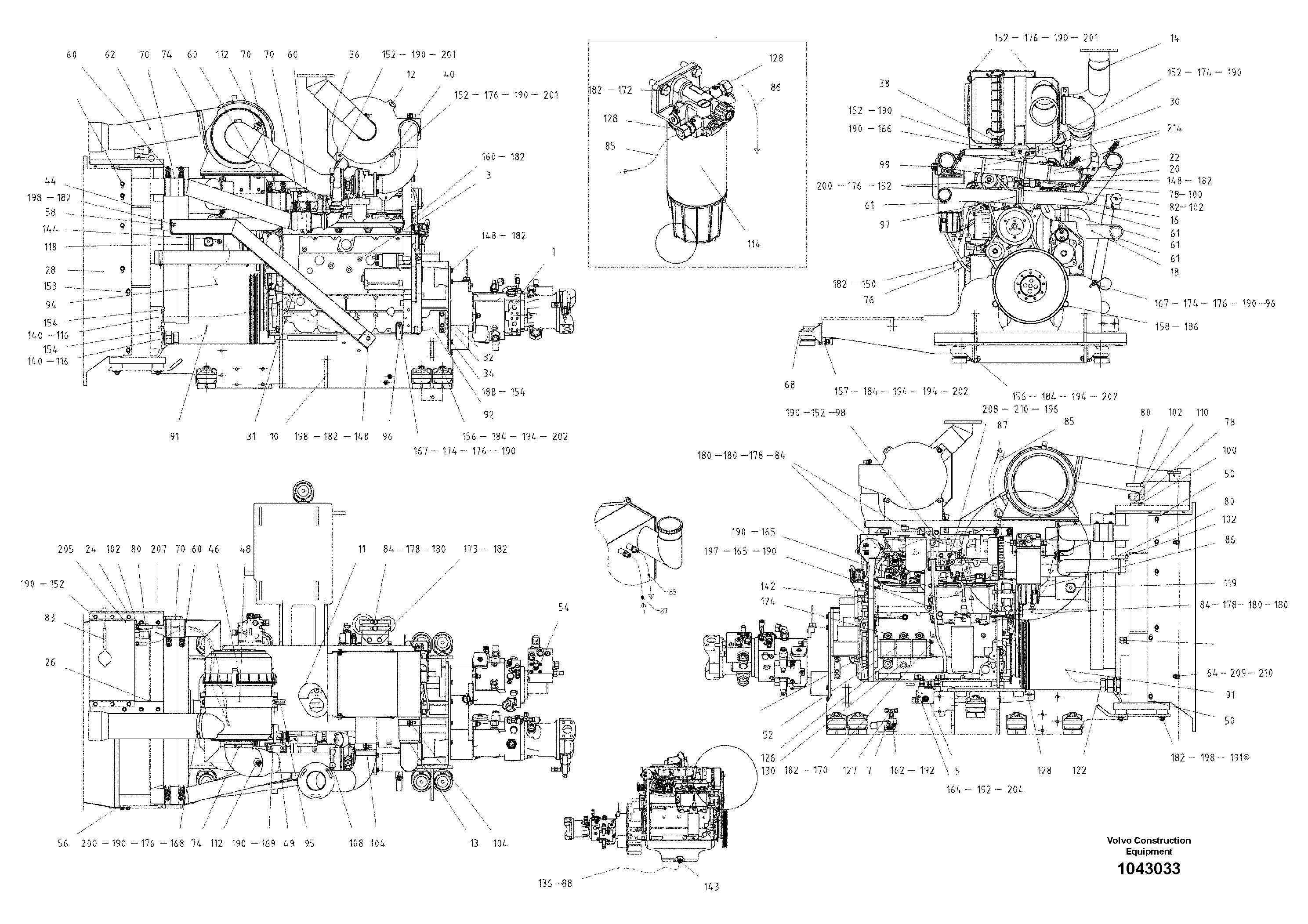 Схема запчастей Volvo ABG5820 - 85686 Basic Engine ABG5820 S/N 20975 -