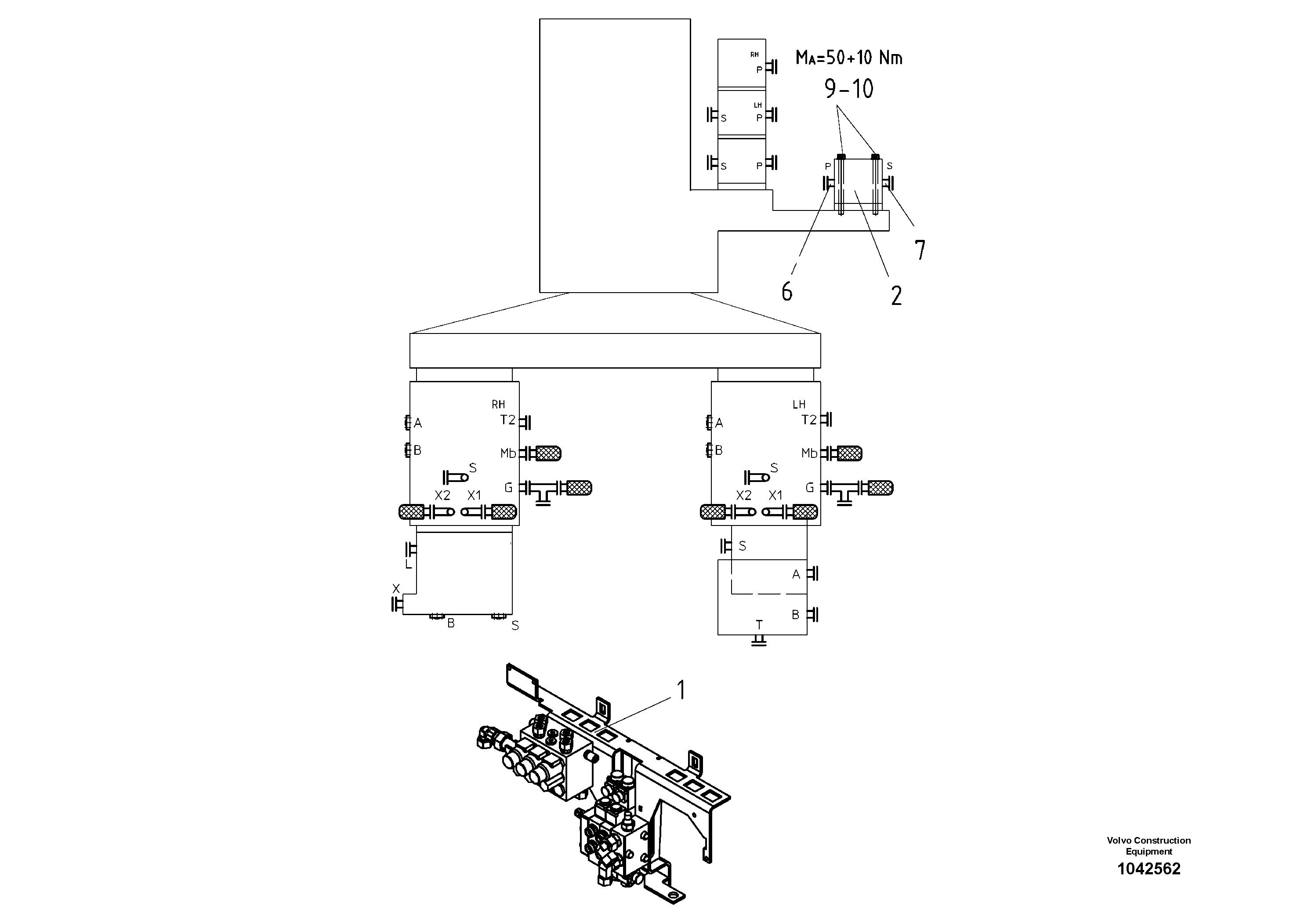 Схема запчастей Volvo ABG5820 - 55399 Hydraulic Vb-t-screeds ABG5820 S/N 20975 -