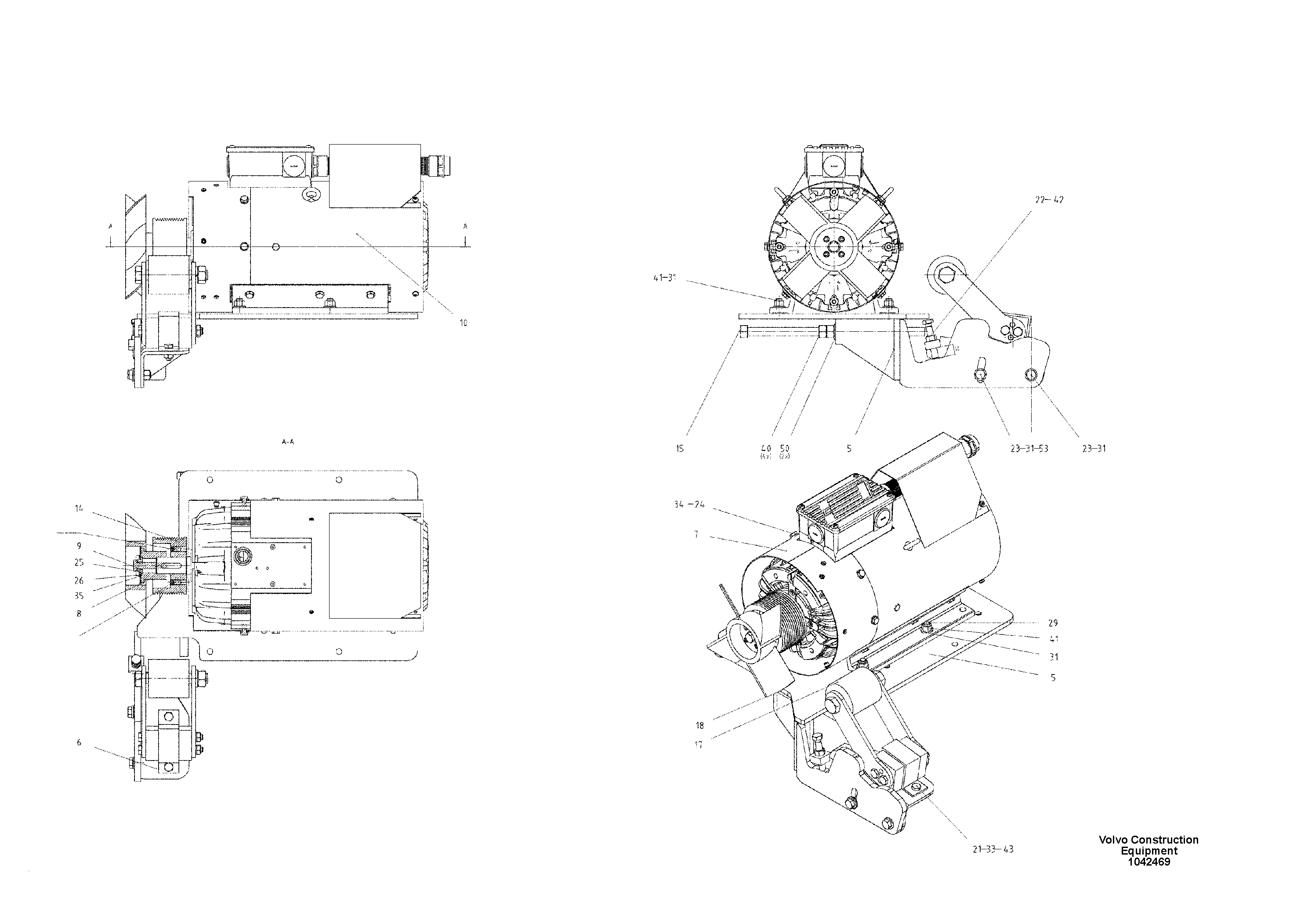 Схема запчастей Volvo ABG5820 - 82837 Alternator Pre-mounted ABG5820 S/N 20975 -