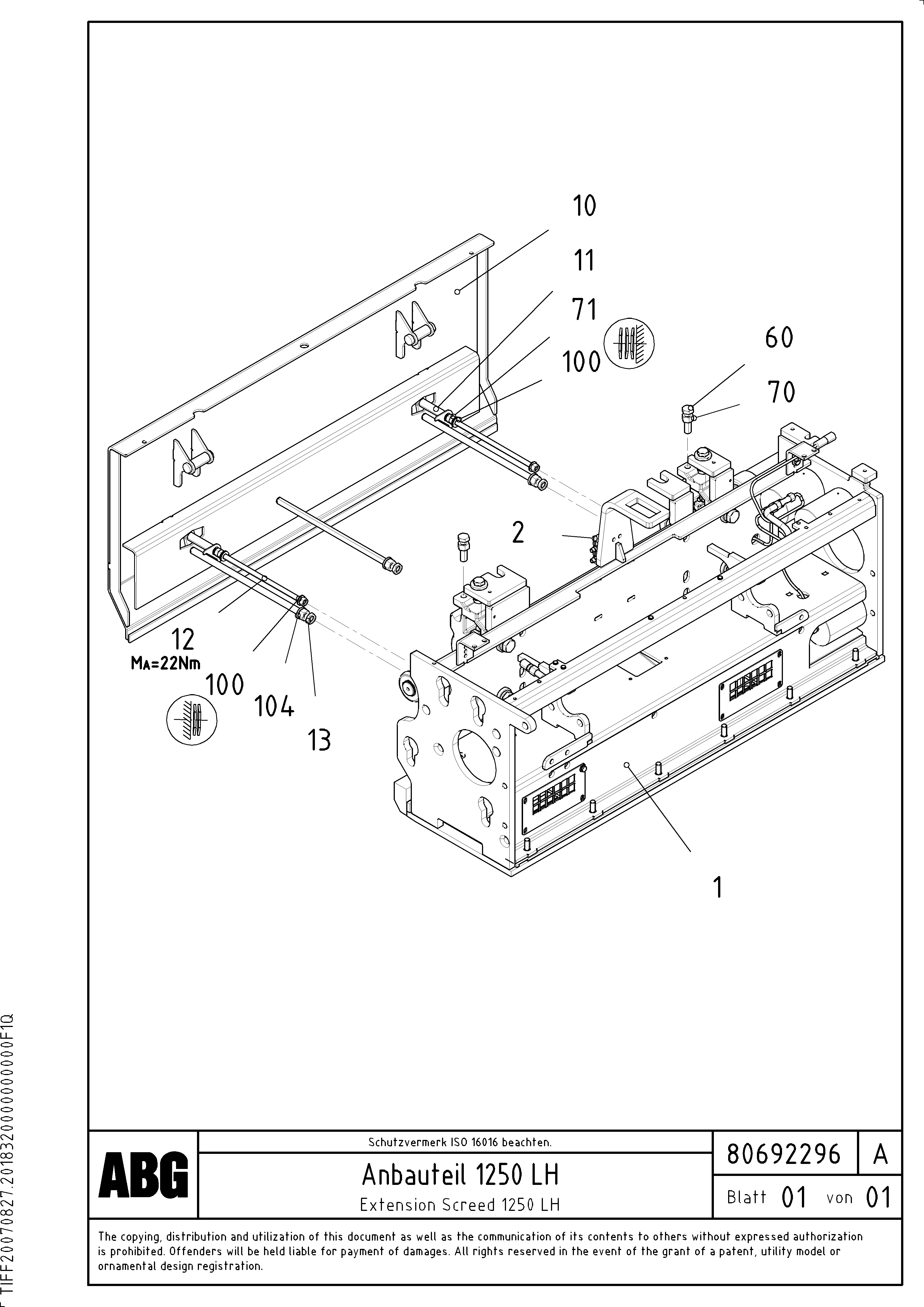 Схема запчастей Volvo ABG5820 - 63268 Extension screed VB-T 78 GTC ATT. SCREEDS 2,5 - 8,0M ABG5820