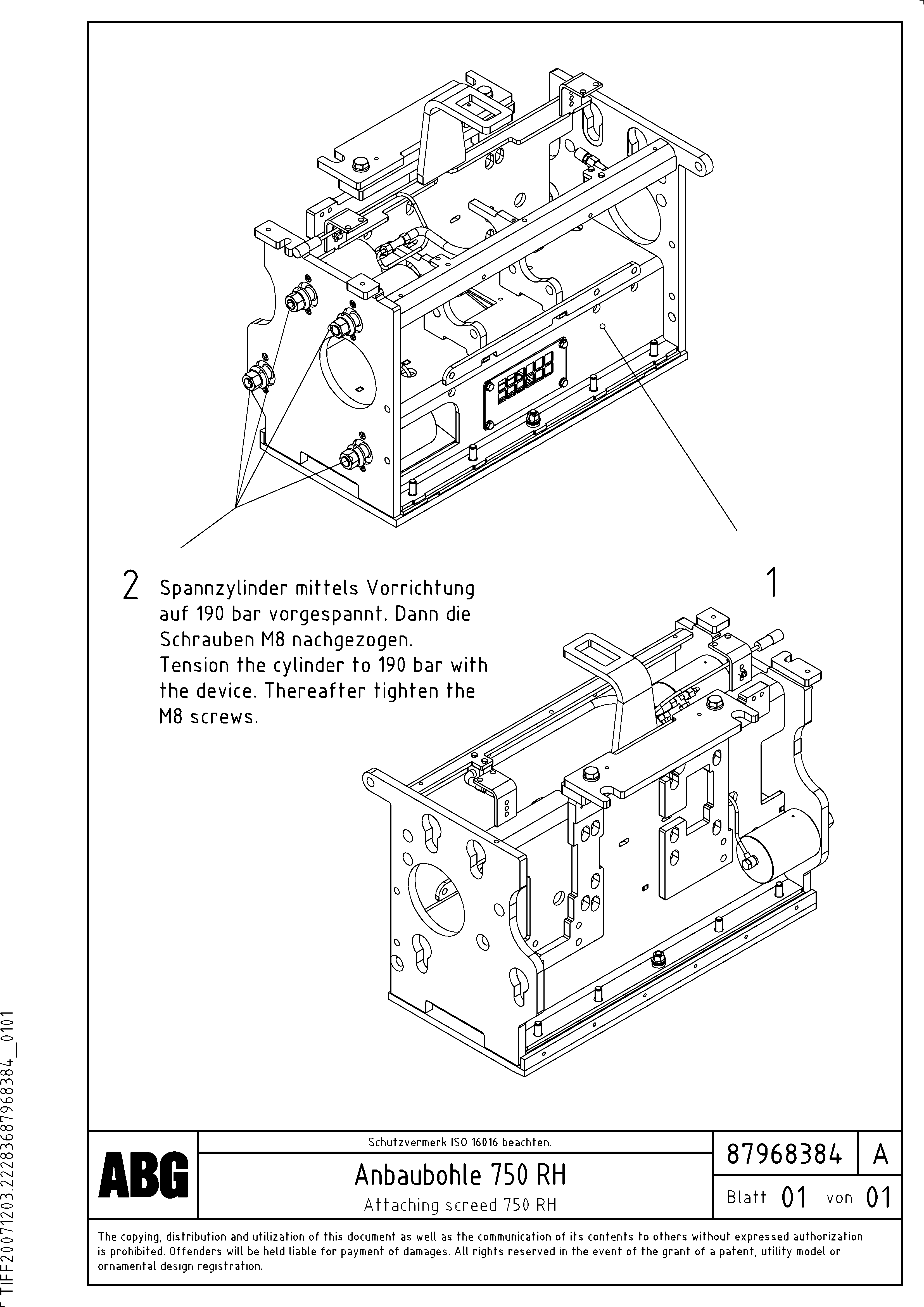 Схема запчастей Volvo ABG5820 - 63279 Attaching screed for extension VB-T 78 GTC ATT. SCREEDS 2,5 - 8,0M ABG5820