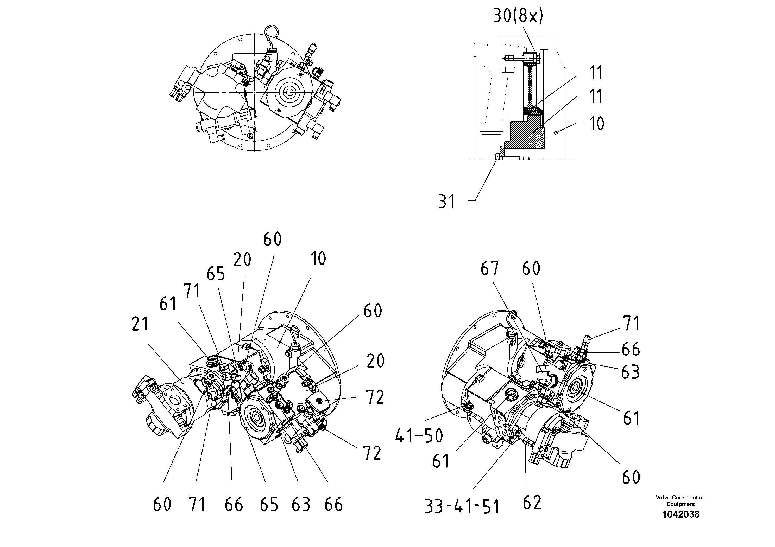 Схема запчастей Volvo ABG5820 - 61374 Distributor Gear ABG5820 S/N 20975 -