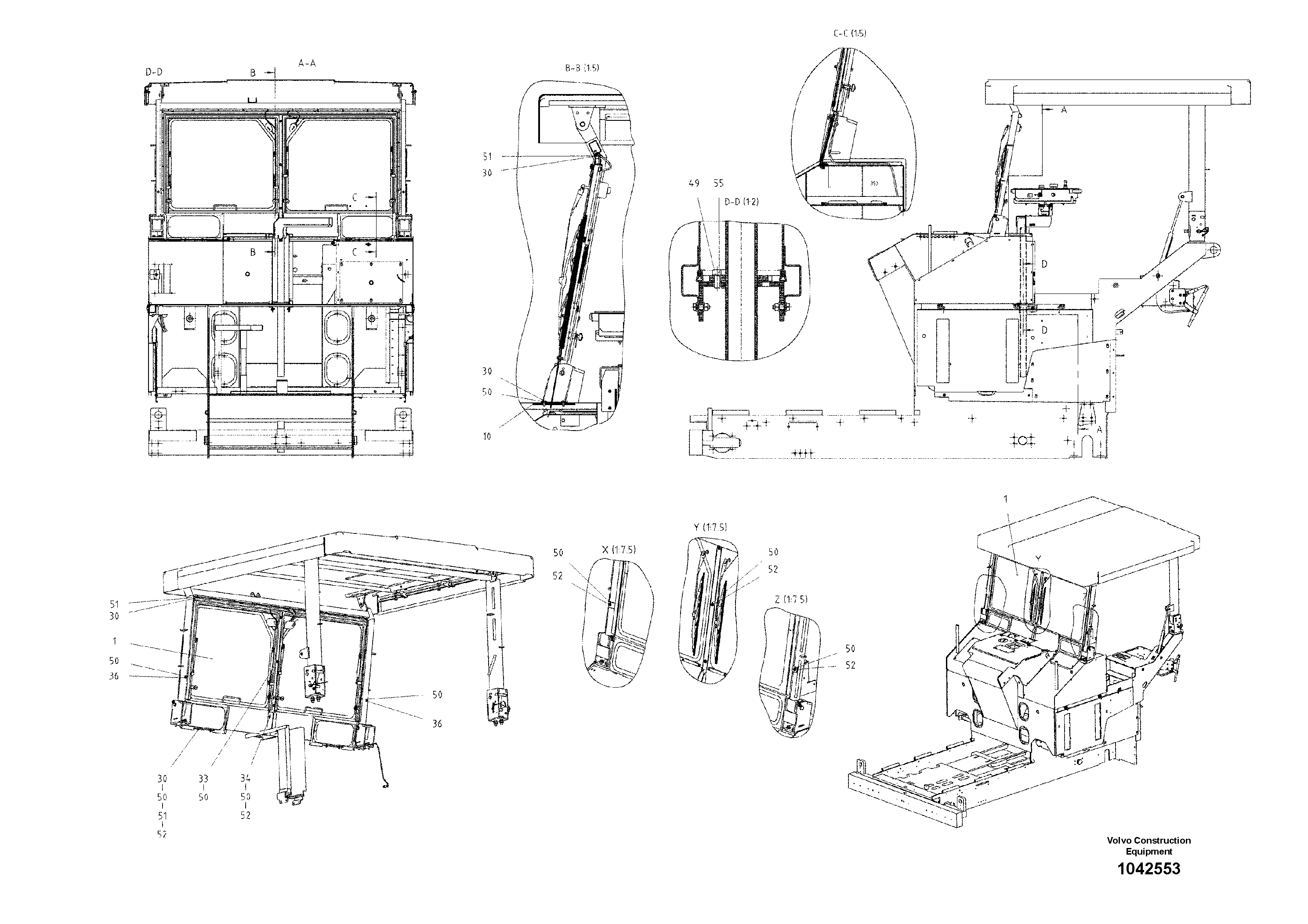Схема запчастей Volvo ABG5820 - 48157 Стекло лобовое (ветровое) ABG5820 S/N 20975 -