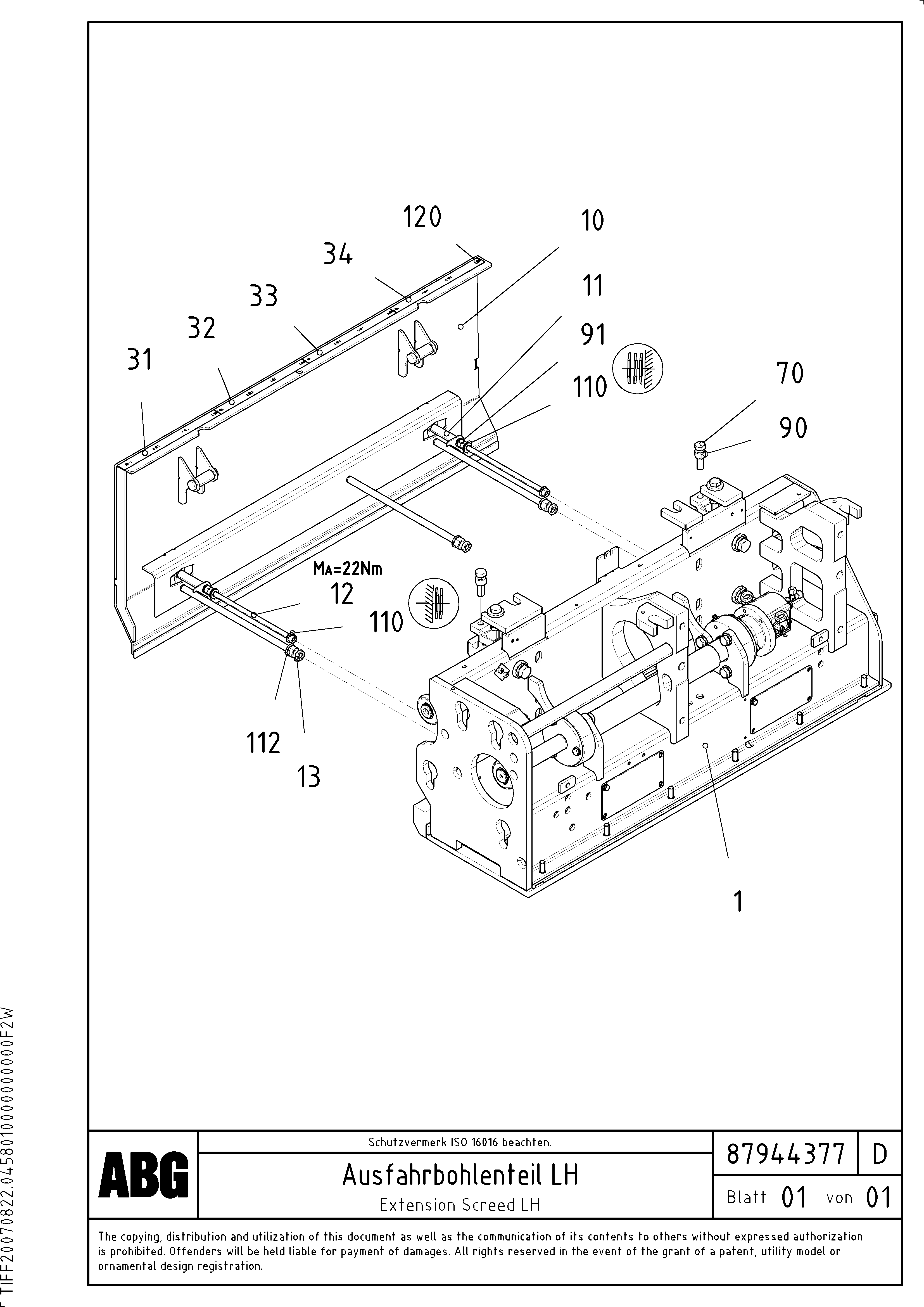Схема запчастей Volvo ABG5820 - 78299 Extension screed VB 78 GTC ATT. SCREEDS 2,5 - 9,0M ABG5820/6820/7820/7820B