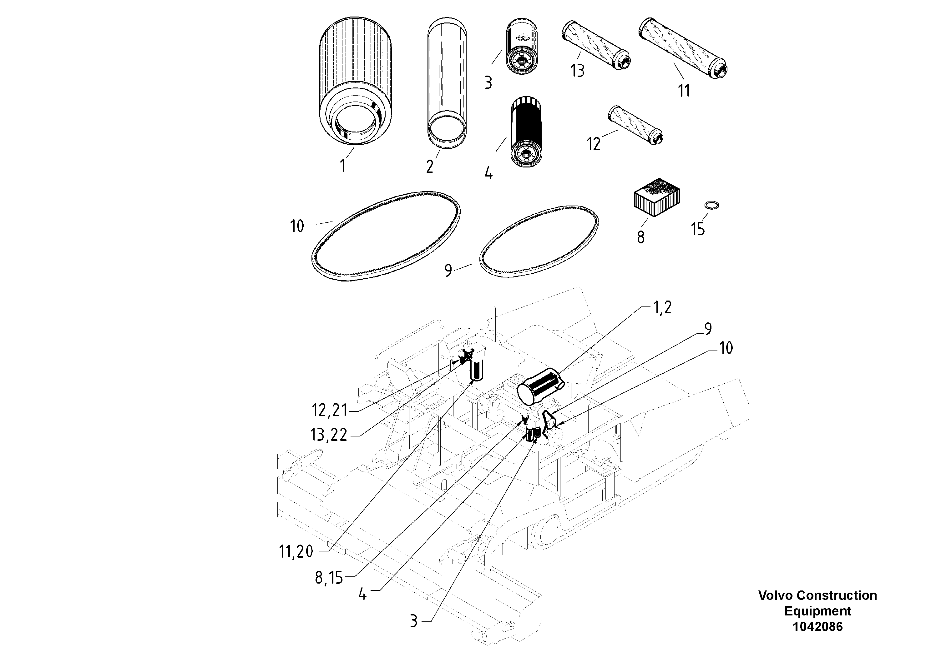 Схема запчастей Volvo ABG6820 - 51097 Service Kit ABG6820 S/N 20836 -