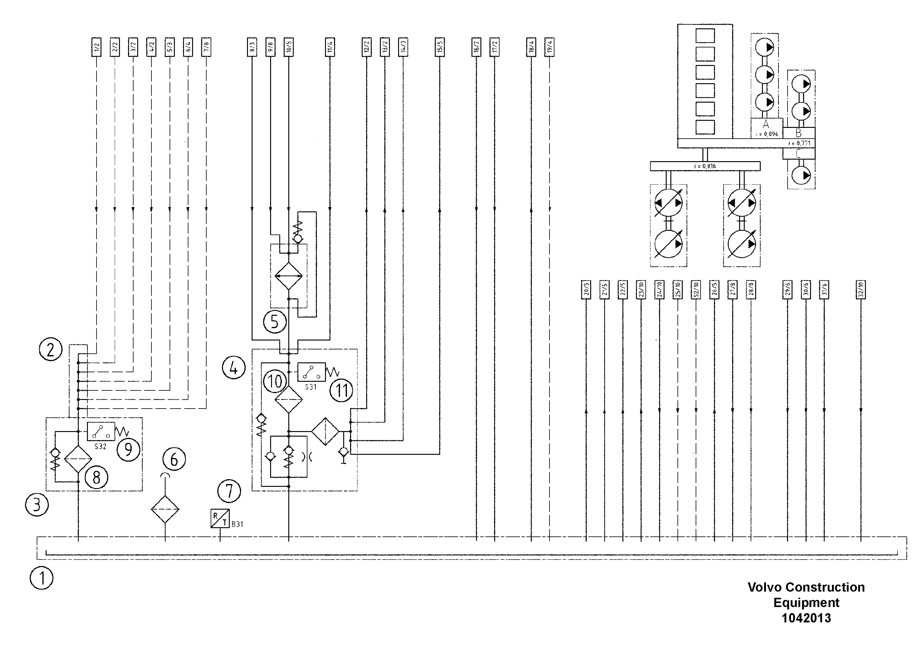 Схема запчастей Volvo ABG6820 - 48191 Hydraulics for engine and tank ABG6820 S/N 20836 -