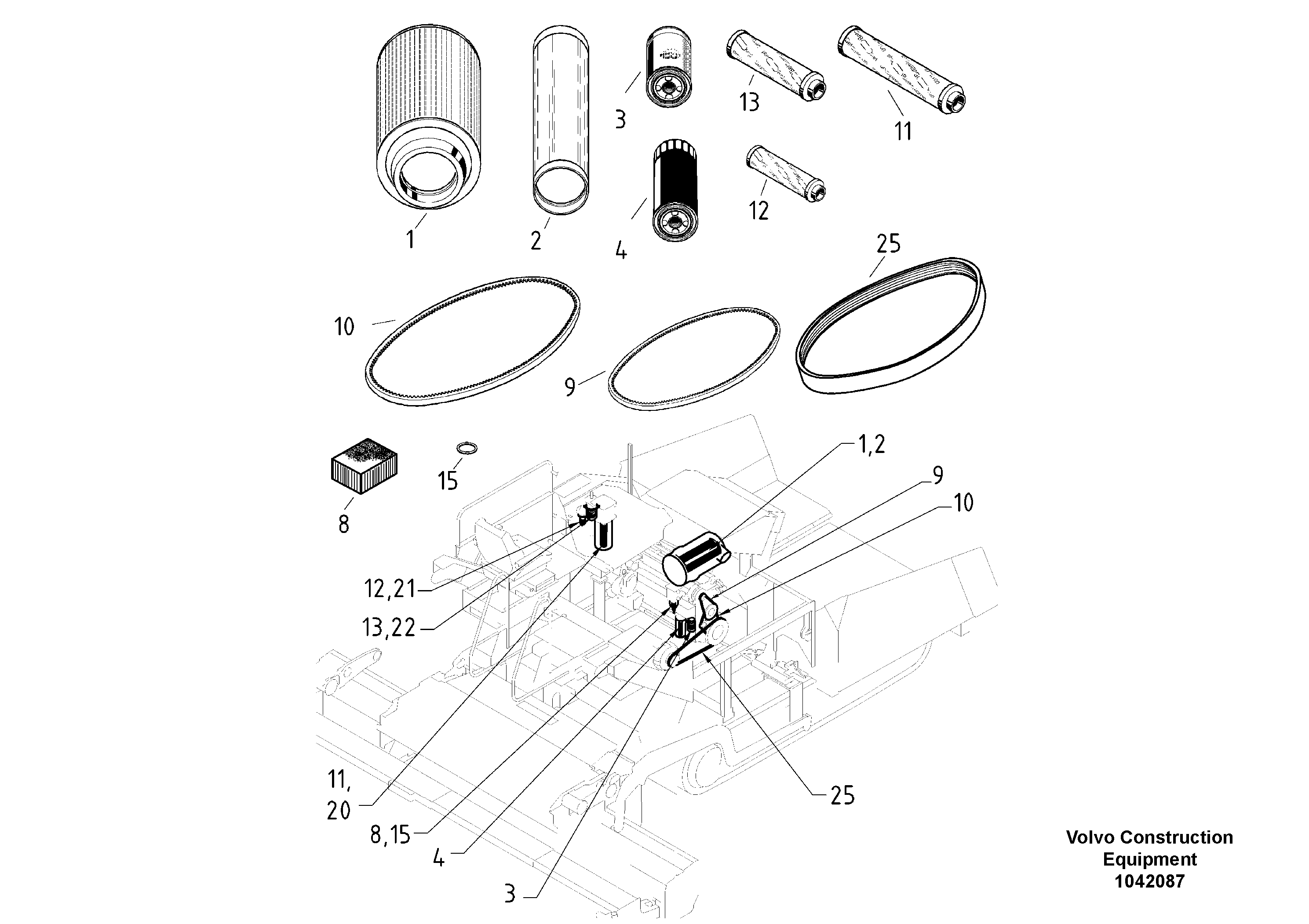 Схема запчастей Volvo ABG6820 - 51099 Service Kit ABG6820 S/N 20836 -