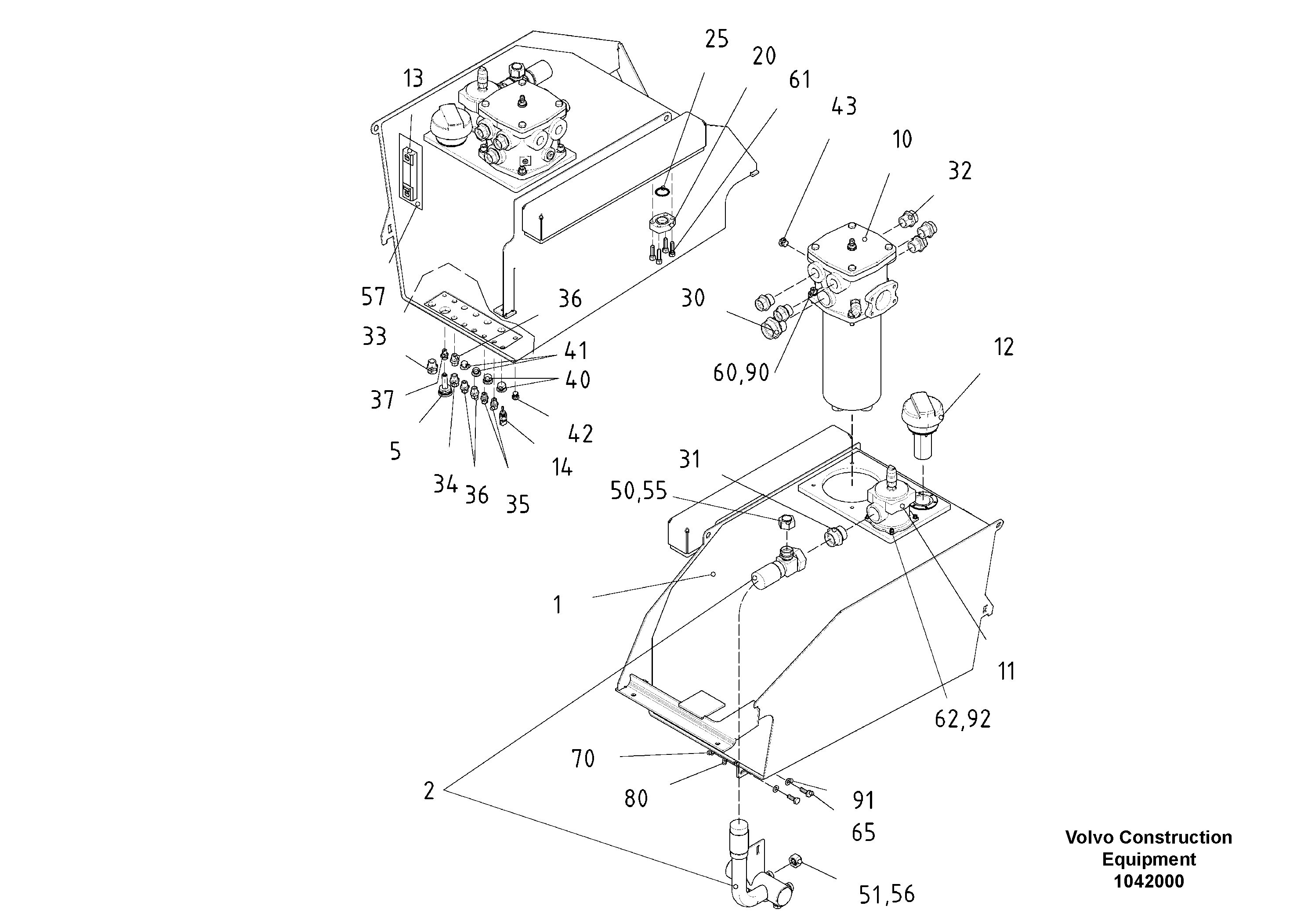 Схема запчастей Volvo ABG6820 - 53412 Oil tank Pre-assembled ABG6820 S/N 20836 -