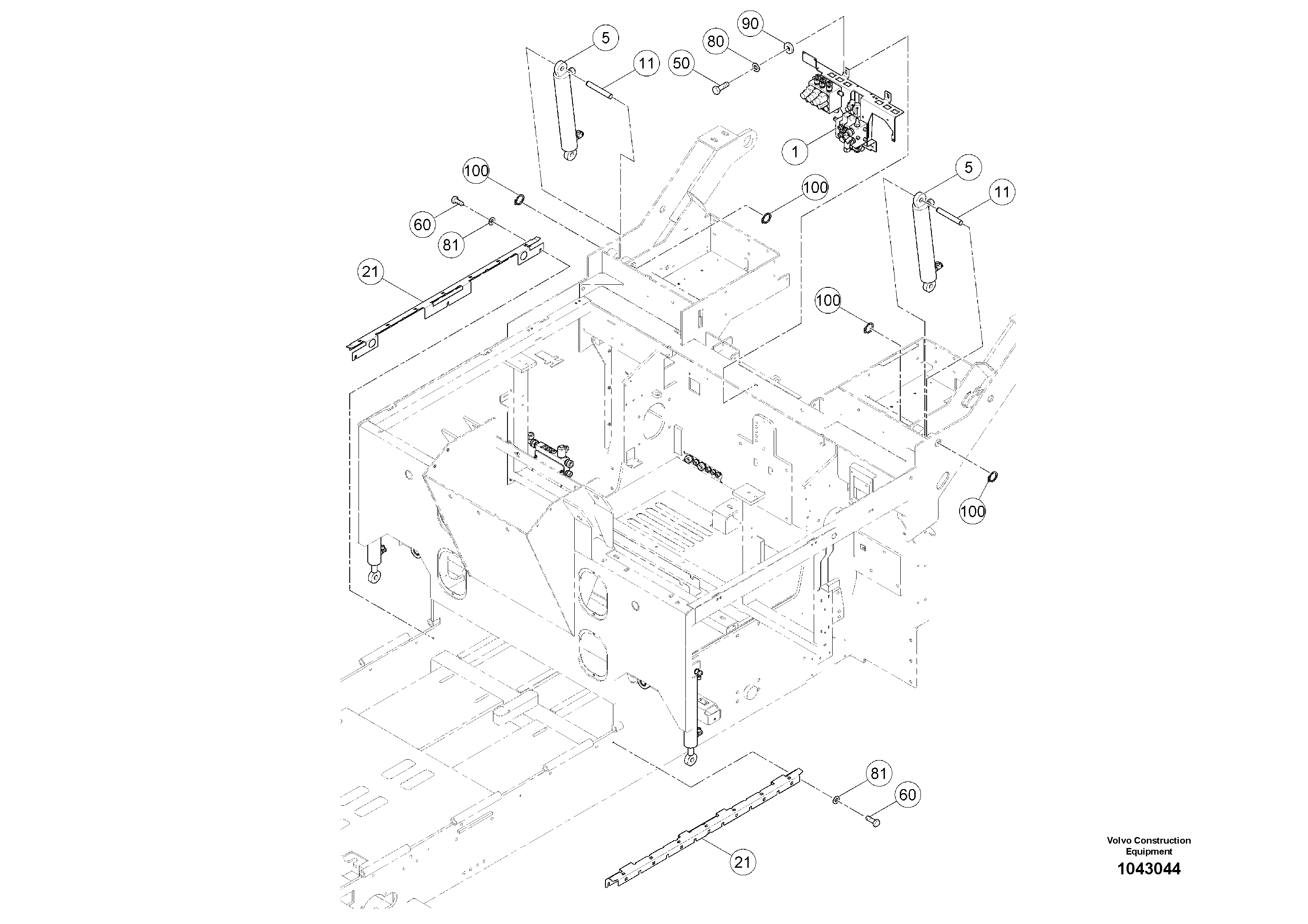 Схема запчастей Volvo ABG6820 - 100429 Valves and Cylinders ABG6820 S/N 20836 -
