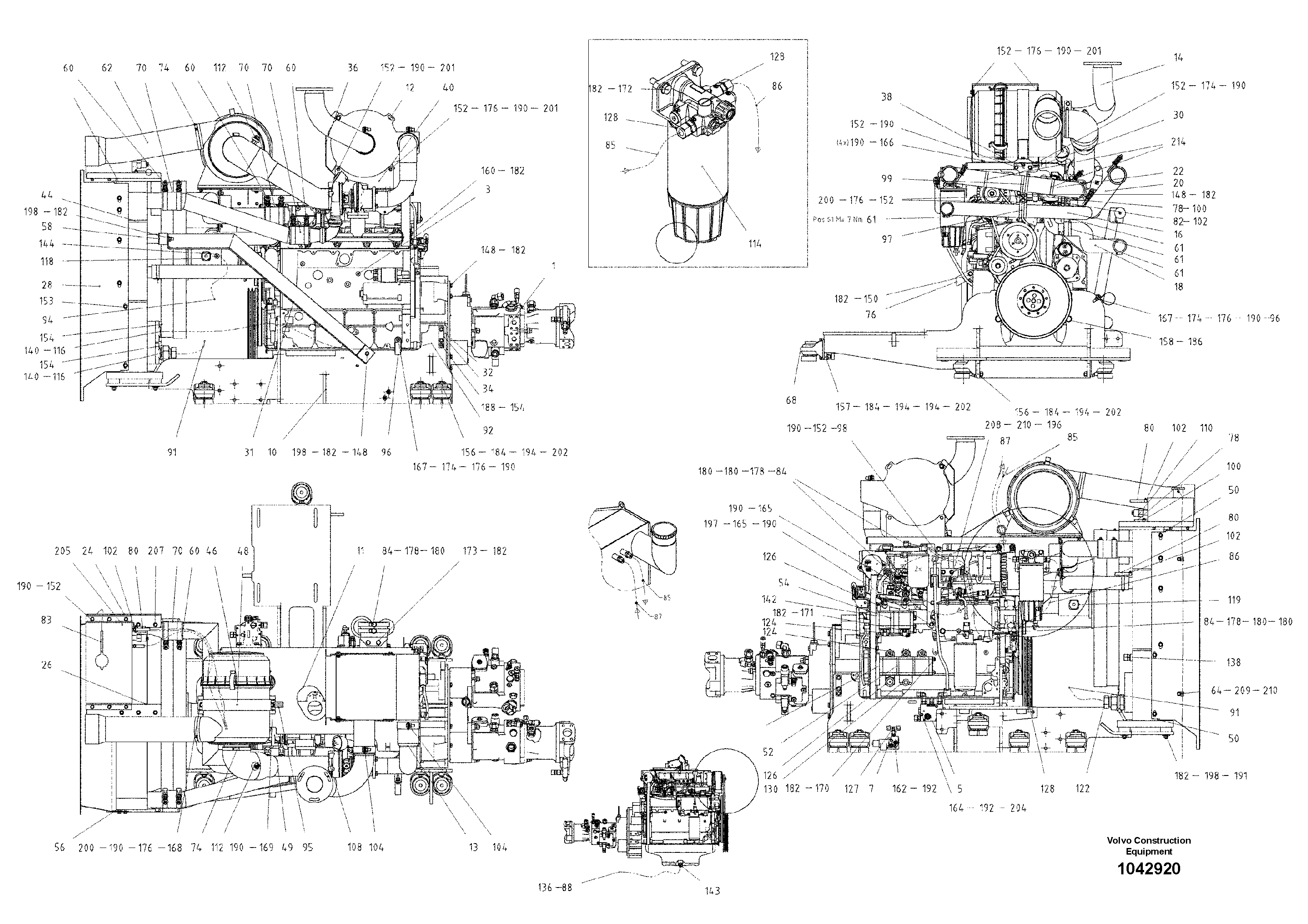 Схема запчастей Volvo ABG6820 - 67511 Basic Engine ABG6820 S/N 20836 -