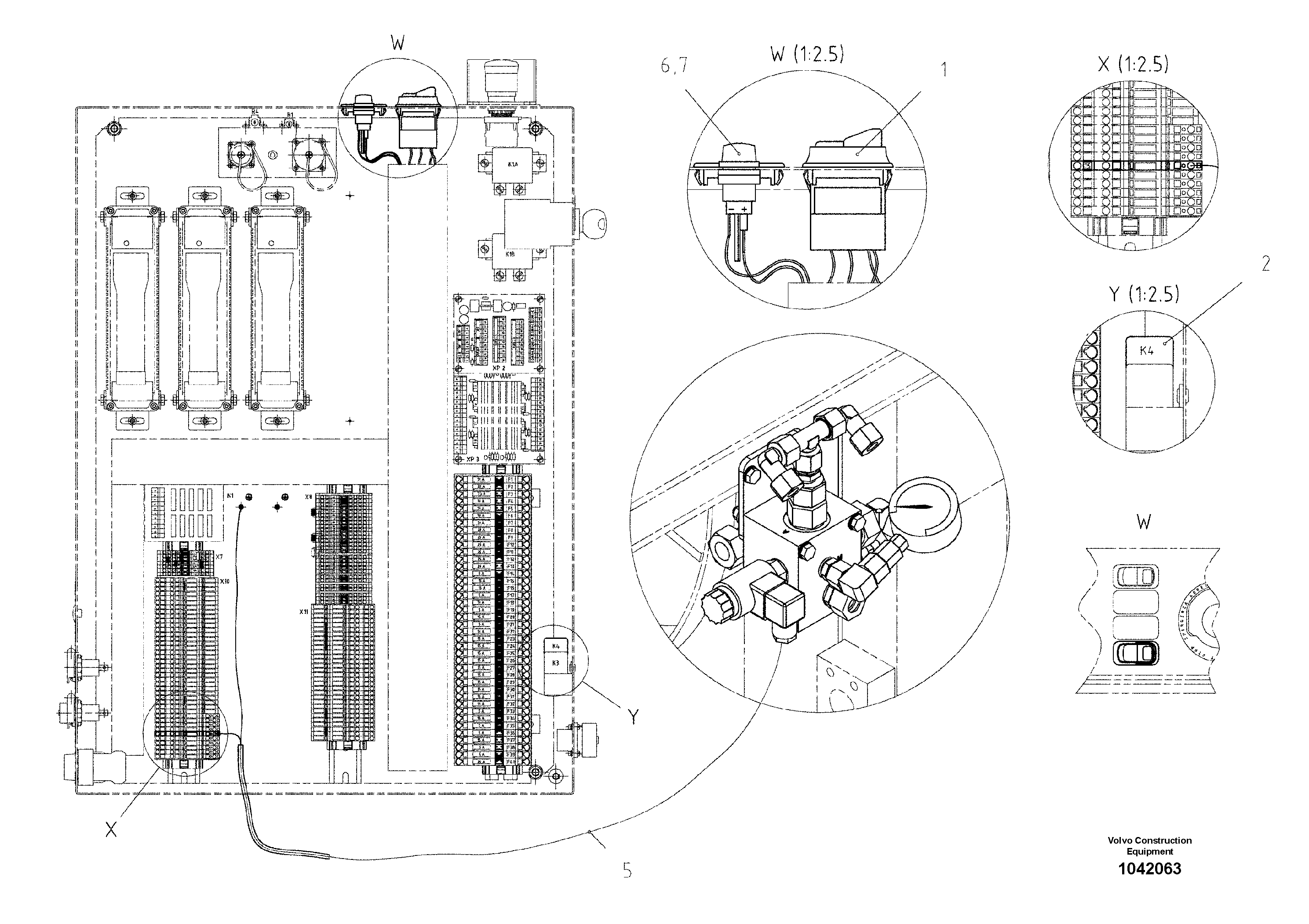 Схема запчастей Volvo ABG6820 - 51823 Electrics screed tensioning device ABG6820 S/N 20836 -