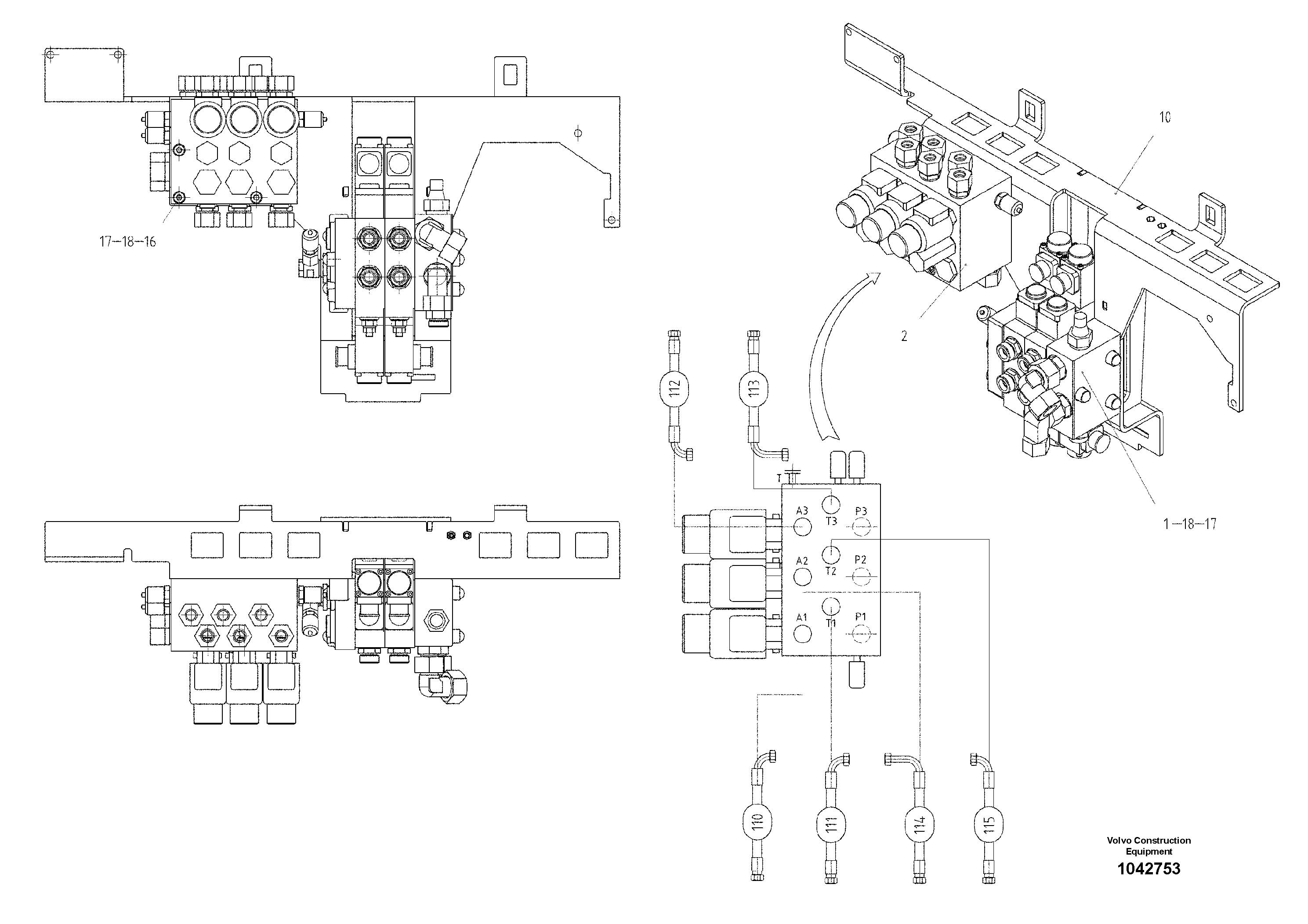 Схема запчастей Volvo ABG6820 - 50712 Valve support ABG6820 S/N 20836 -